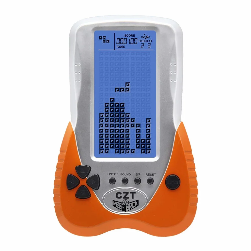 Console de Jeu Rétro CZT Retro Brick 23 Jeux Tank Battle Racing Portable Poche Jouet Enfants (Orange)