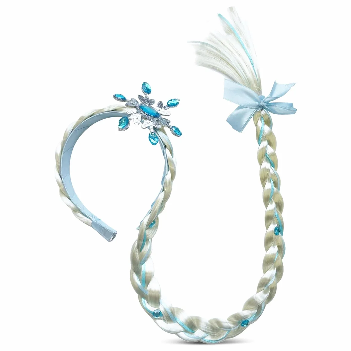 Princesse Tresse Perruque Bandeau Tressé pour Carnaval Halloween Photographie Fêtes Anniversaire Costumes Accessoire Cheveux