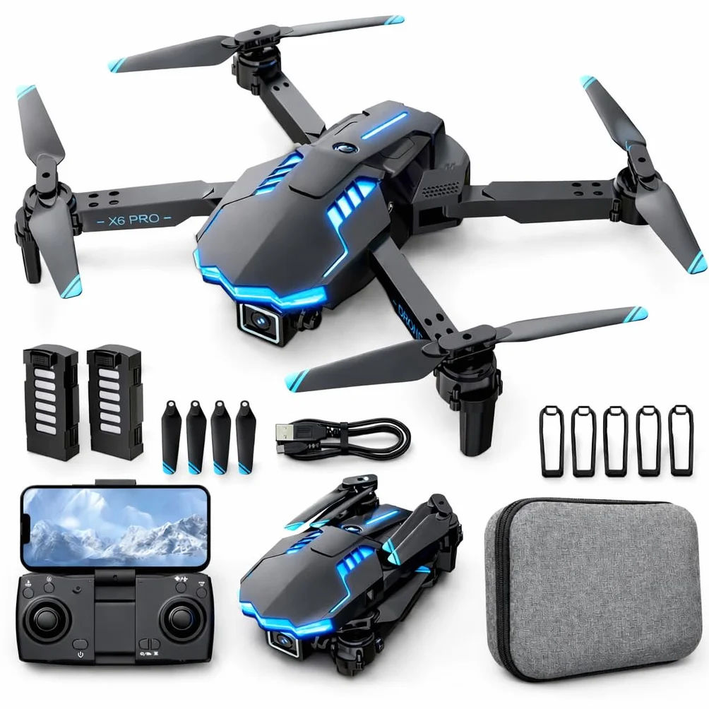 Drone avec Camera 1080P Moteur Sans Balais pour Enfant Debutant 36min Quadcopter RC Jouets Blanc