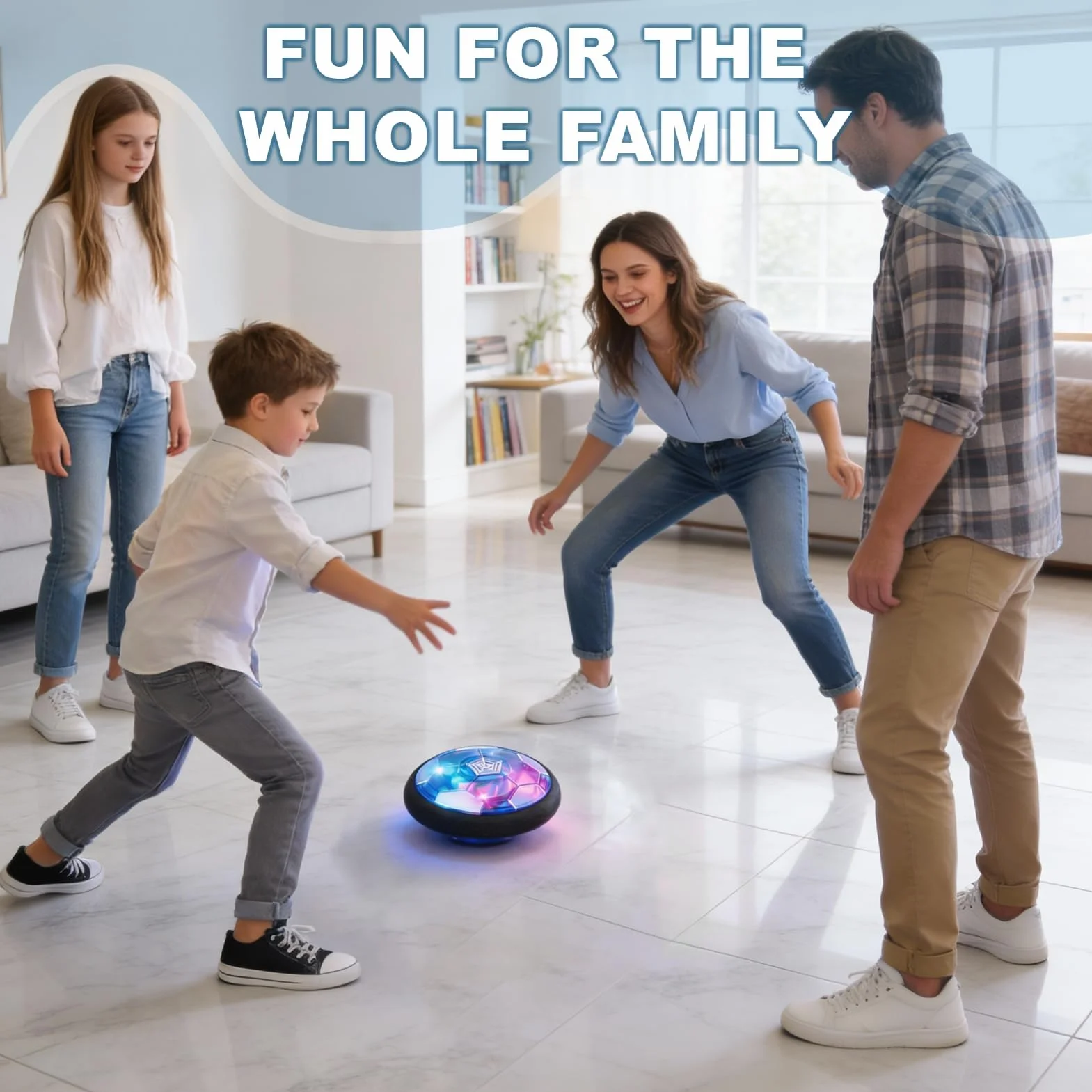 Dongcill Hover Ballon de Football avec Lumières LED et Musique, Ballon de Foot Intérieur pour Enfants 3-12 Ans