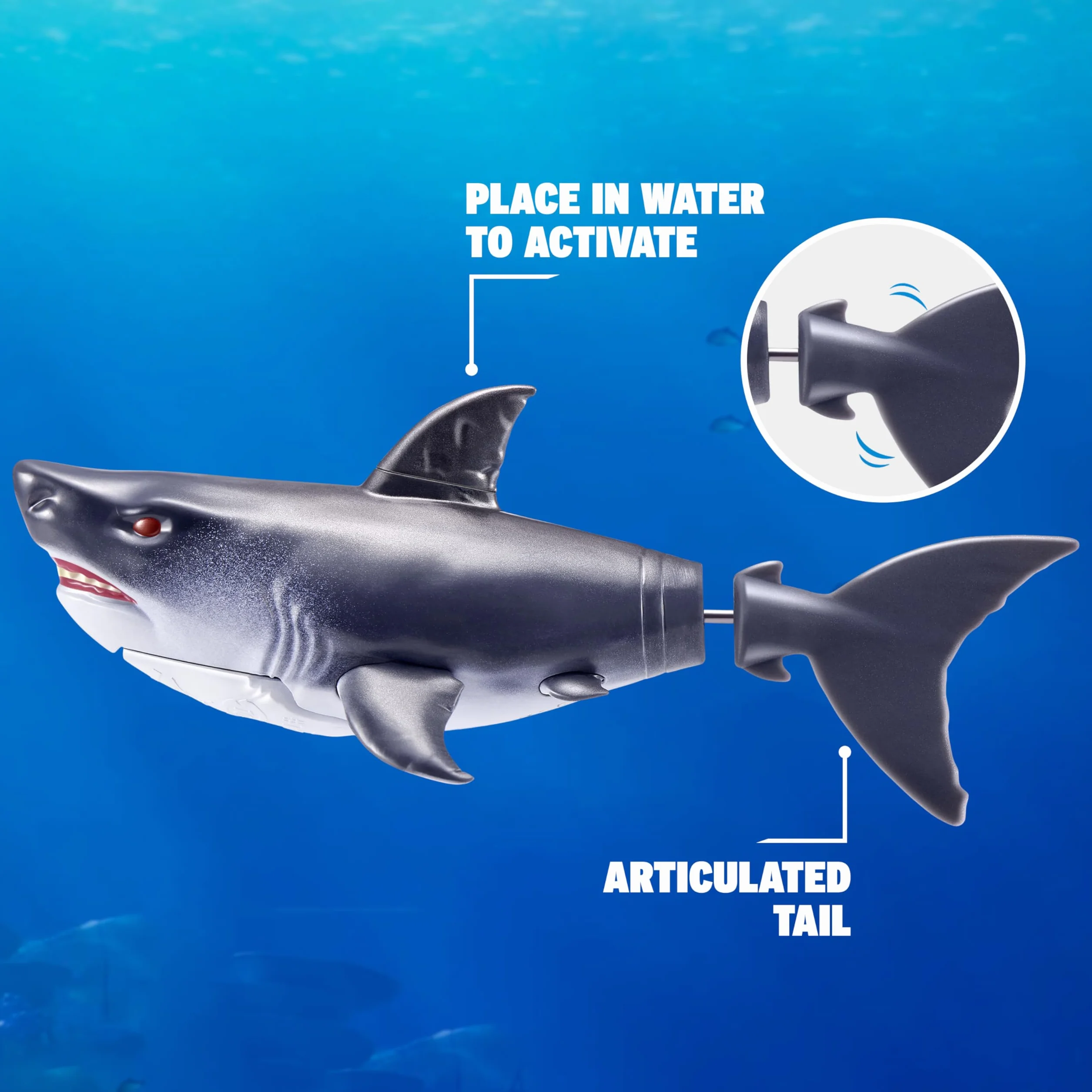 ZURU Robo Alive Requin Activé par l'eau Gris Lot de 2 Jouet de Bain Robotique Réaliste
