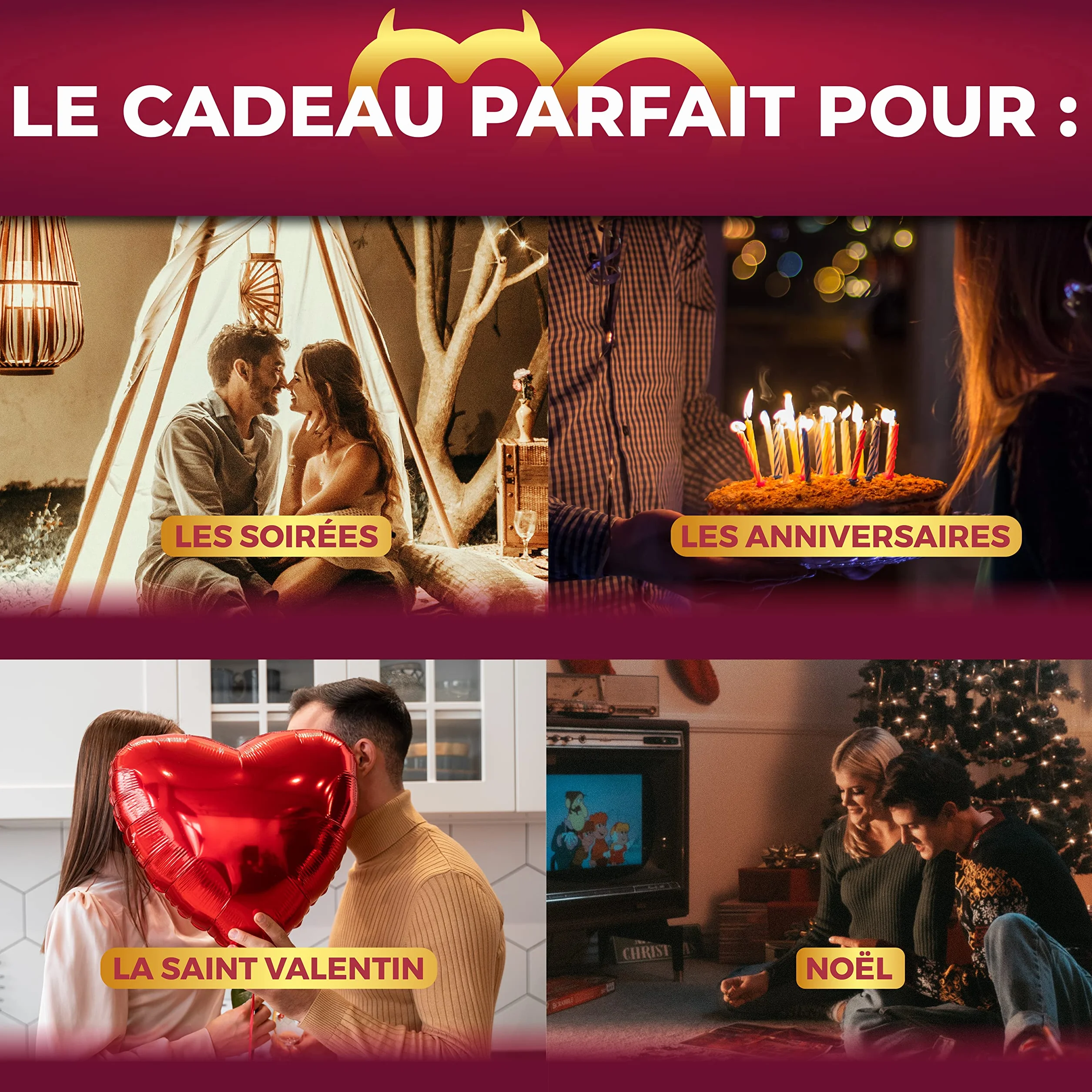JUDUKU OSMOOZ Red - Jeu Couple - Jeux de Société - Jeu de Carte - Cadeau Anniversaire Femme