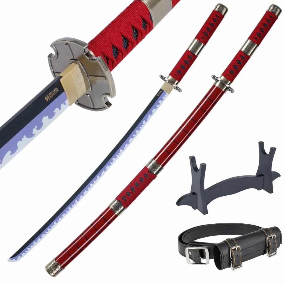 Katana en Bois 105 cm - Épée Bambou Sabre Japonais Décoratif - Anime Samurai Cosplay Décoration