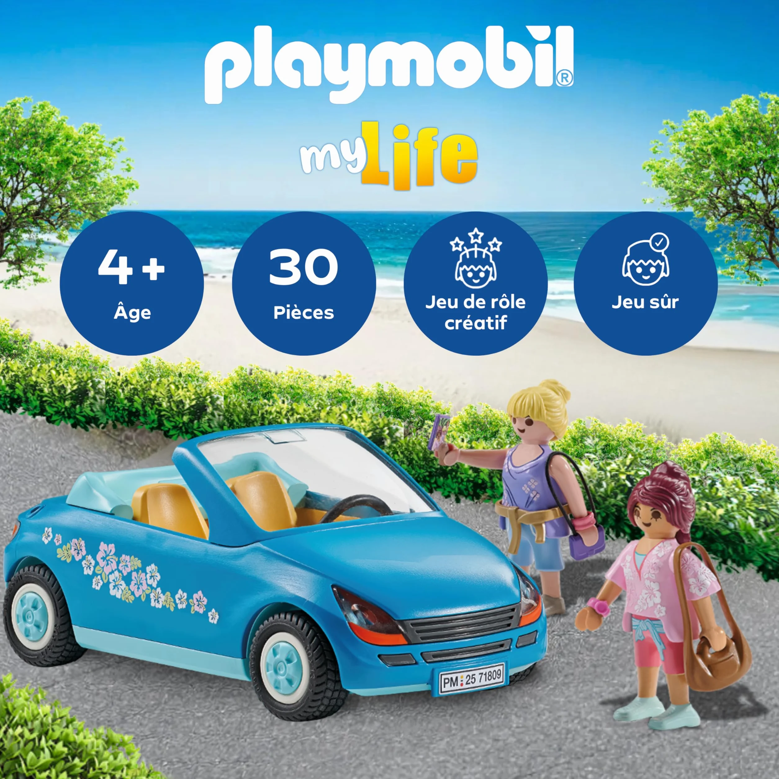 Playmobil My Life Cabriolet Voiture Jouet Enfants 4 Ans Véhicule Figurines Accessoires 71809
