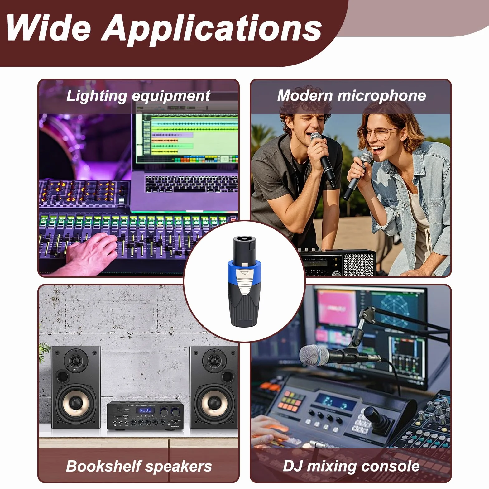 Connecteur Speakon 4 Broches NL4FC NL4FX NL2FC Prise Audio Verrouillage Rotatif pour Câble Haut-Parleur