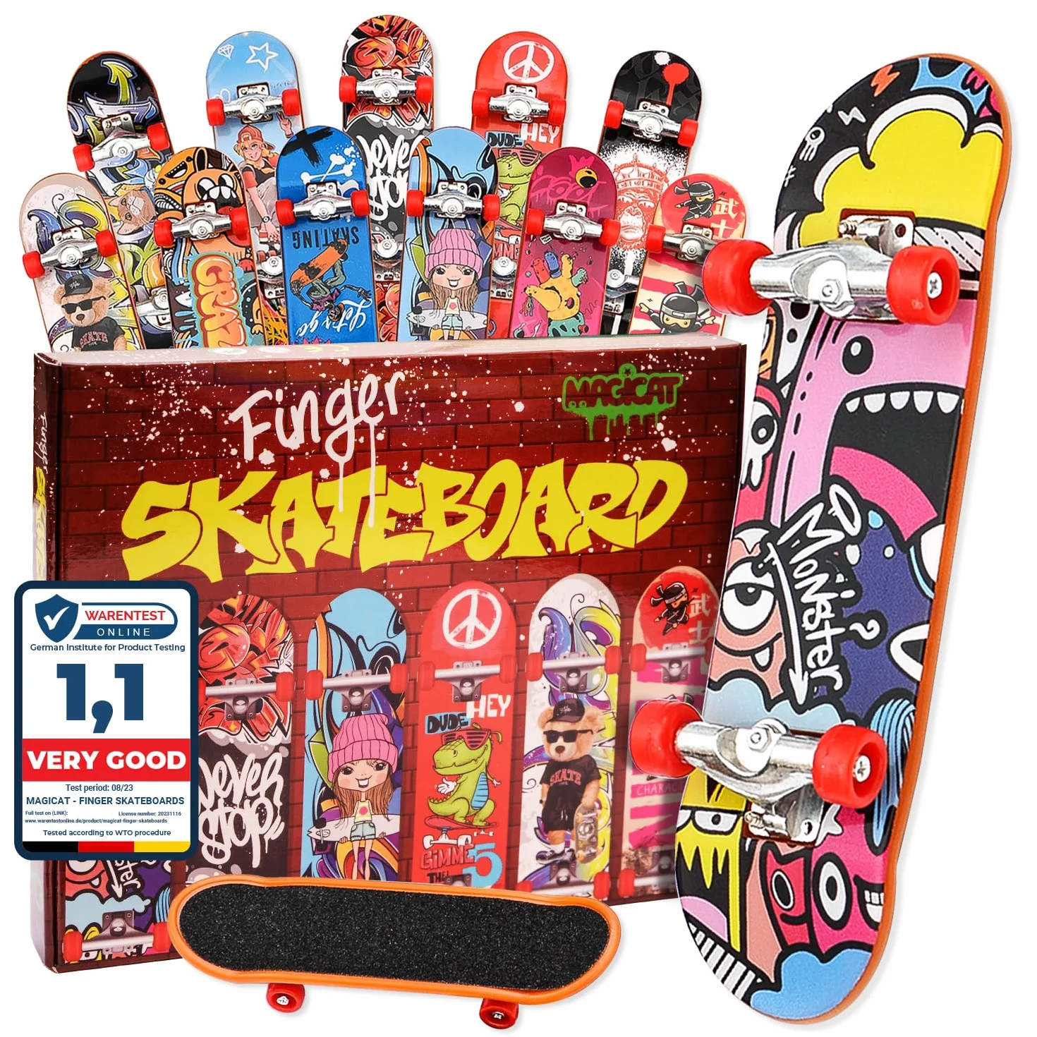 Magicat Mini Skateboards 12 Planches à Doigts Finger Skate Jouet pour Enfants