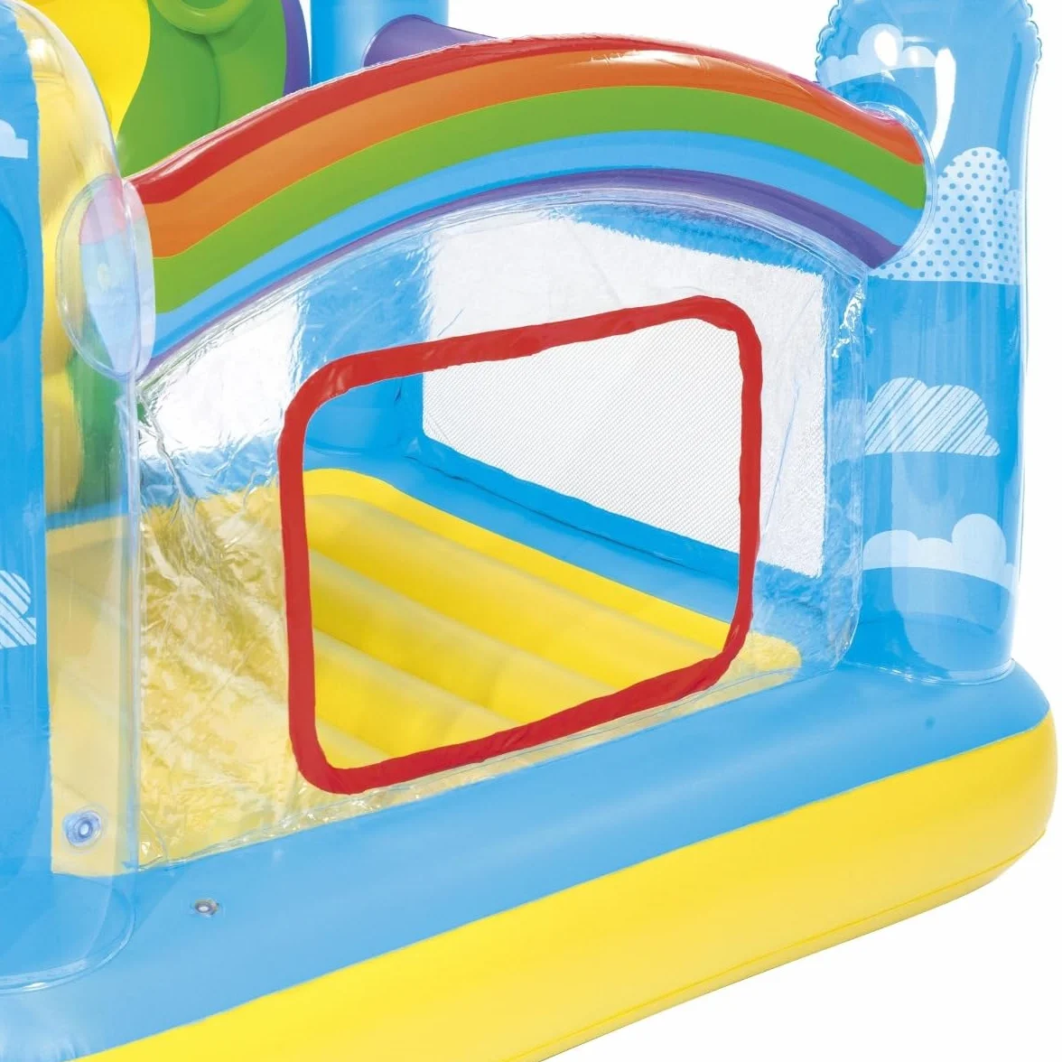 Bestway Trampoline Gonflable Hit Air Balloon Up in & Over 175 x 175 x 137 cm avec Anneaux de Lancer
