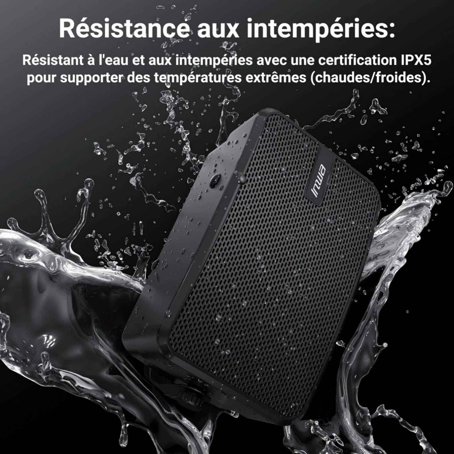 Inwa Enceintes Bluetooth Extérieures 400W Haut-Parleur Murale Active Passive Système Stéréo sans Fil Étanche Lot de 2