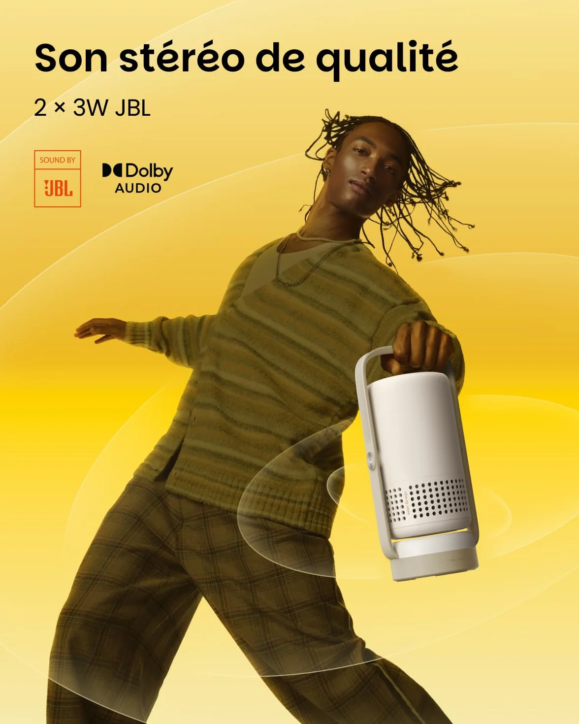 XGIMI Vibe One Projecteur Portable 1080P Batterie Intégrée Google TV Netflix Sound by JBL Autofocus