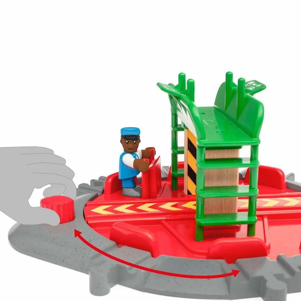 Brio World Plaque Tournante et Personnage Accessoire Circuit Train Bois Sans Pile Jouet 3 Ans