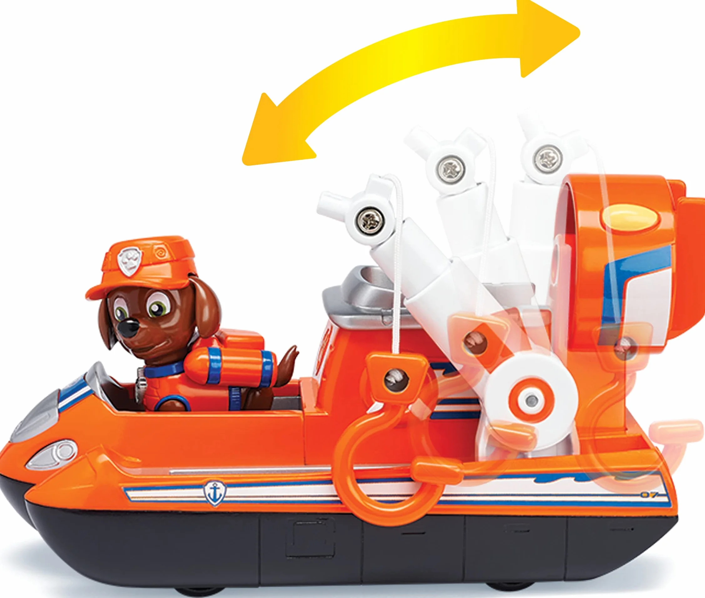 PAW PATROL Ultimate Rescue Aéroglisseur avec hélice et crochet de sauvetage 3 ans et plus Version Anglaise