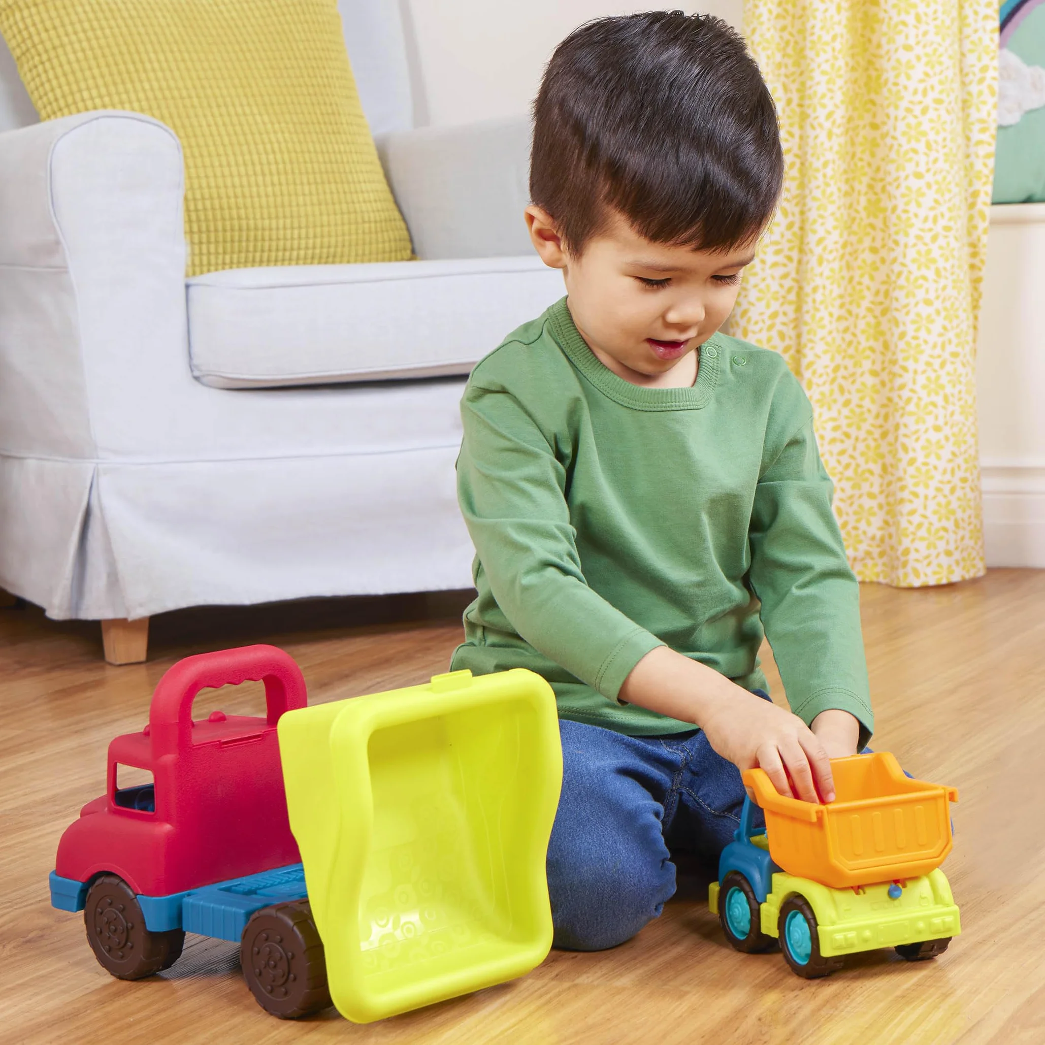 B. toys Ensemble de camions Grab-n-Go 2 camions-bennes Jouet pour tout-petits