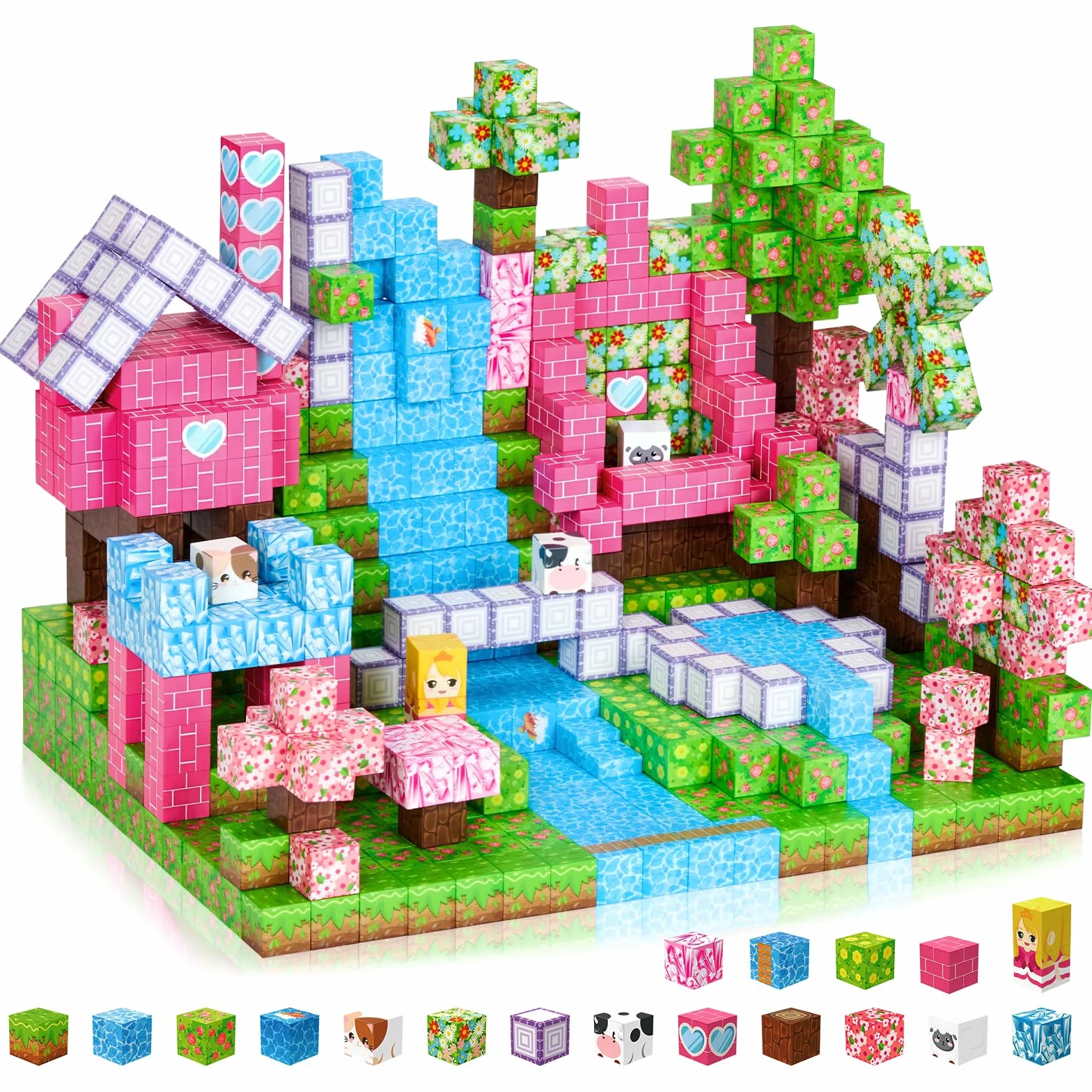 Coolzon Blocs de Construction Magnétiques 154 Pièces Jouet Sensoriel Montessori