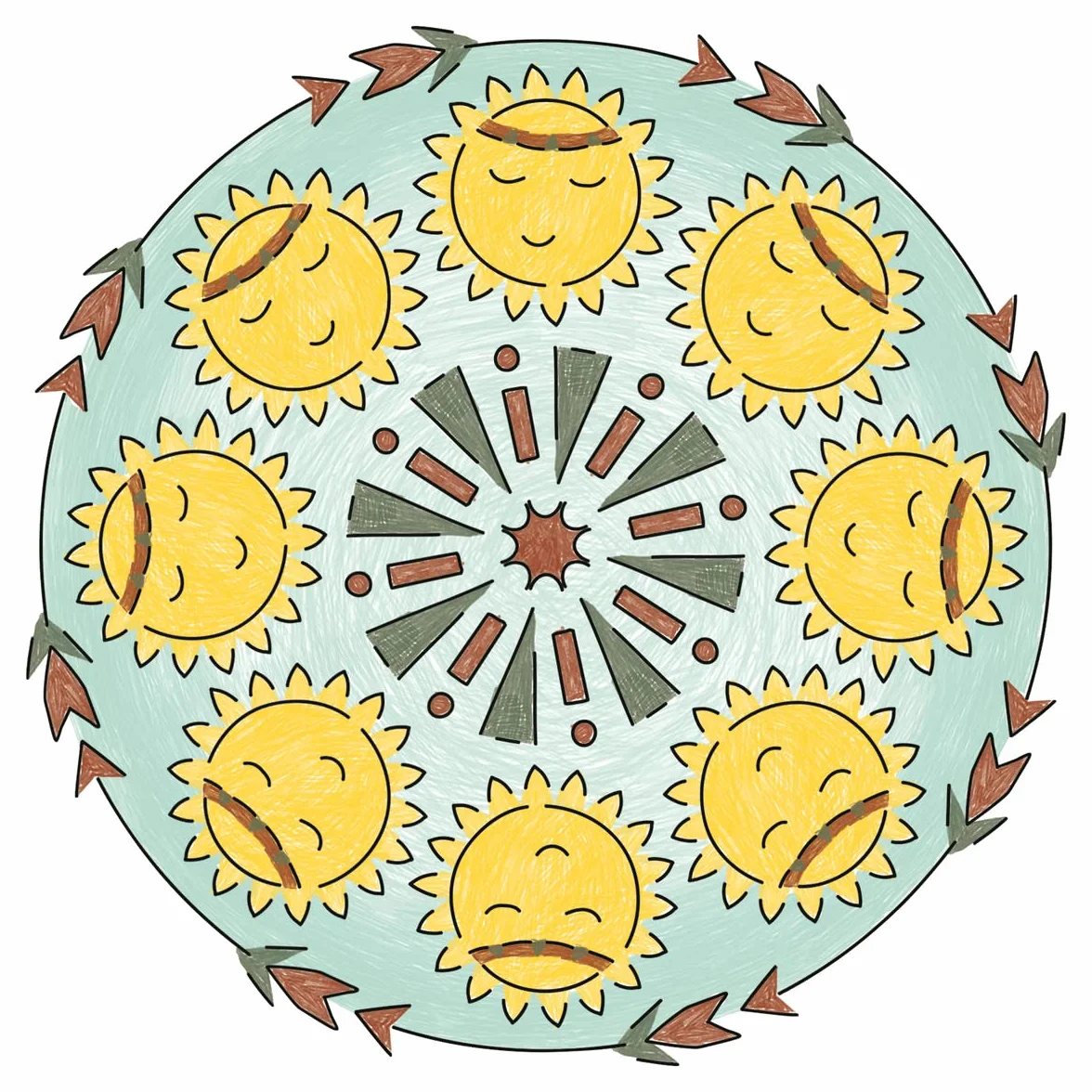 Ravensburger Mandala Designer Dessin Loisir créatif Pochoirs Crayons de Couleur Inclus Boho Style Enfant Dès 6 Ans Version française