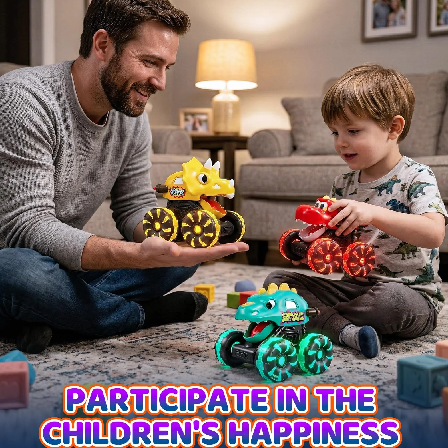 EUCOCO Monster Truck Jouet Dinosaure Voiture Enfant 1-5 Ans Cadeau Anniversaire