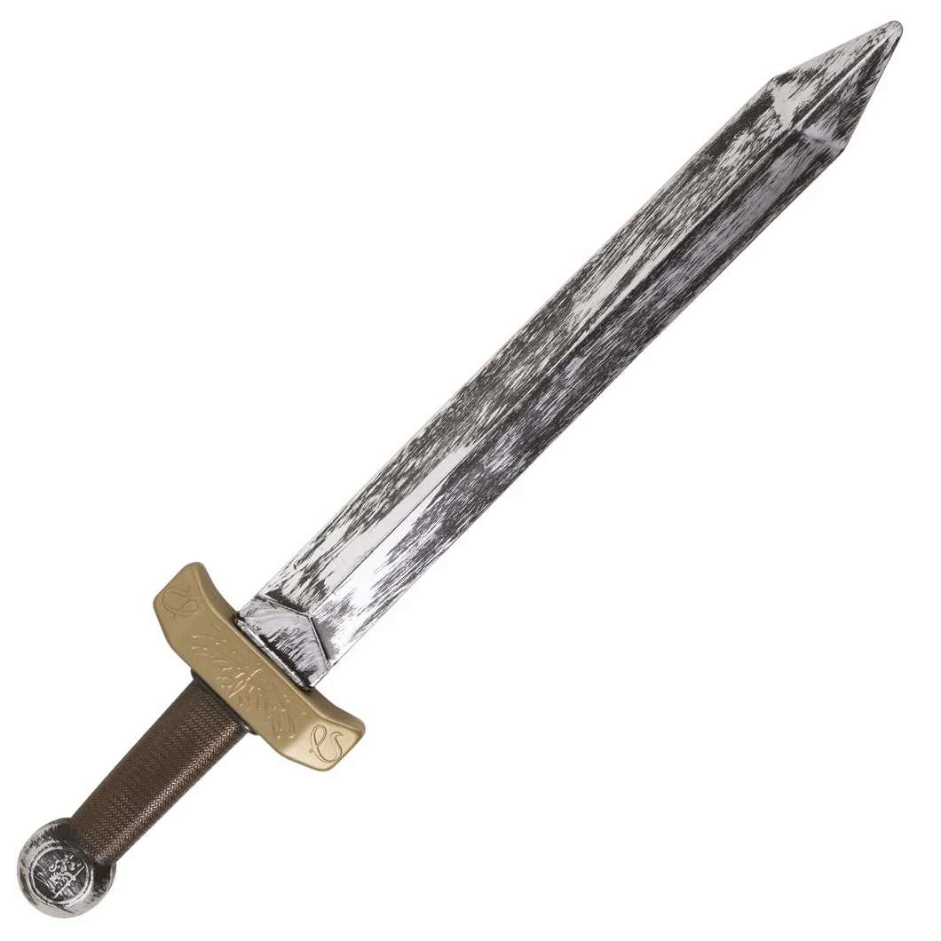 P'tit Clown Épée Factice Accessoire Déguisement Légionnaire Soldat Gladiateur Chevalier Plastique Marron Argent 48 cm