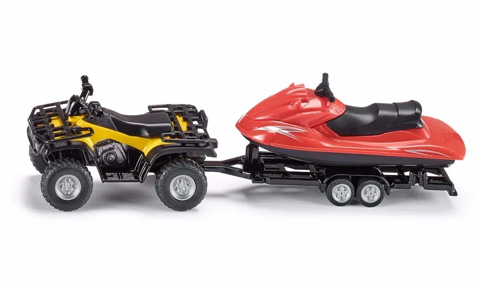 Siku 2314 Quad avec Remorque et Jet-Ski 1:50 Métal Plastique Jaune Rouge