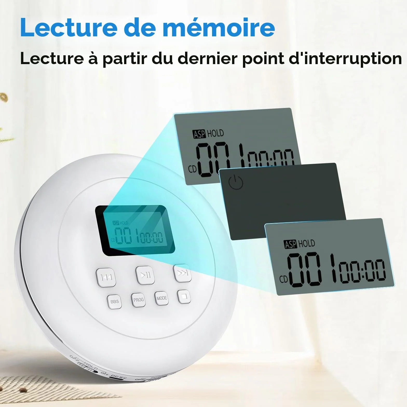 Lecteur Portable HiFi Écran LCD Anti-Glisse Protection Memoriale Voiture