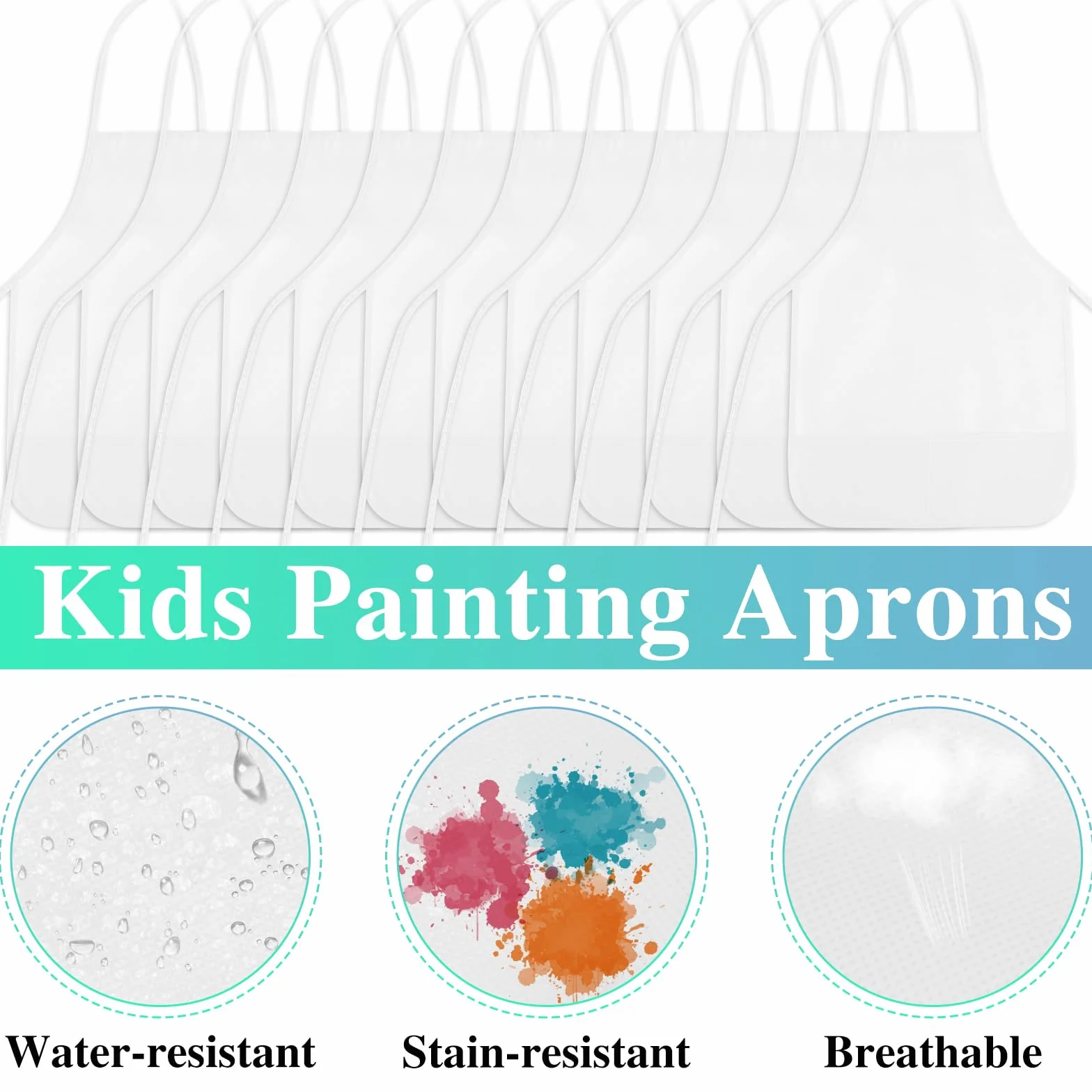 Tabliers de peinture pour enfants avec 2 poches spacieuses