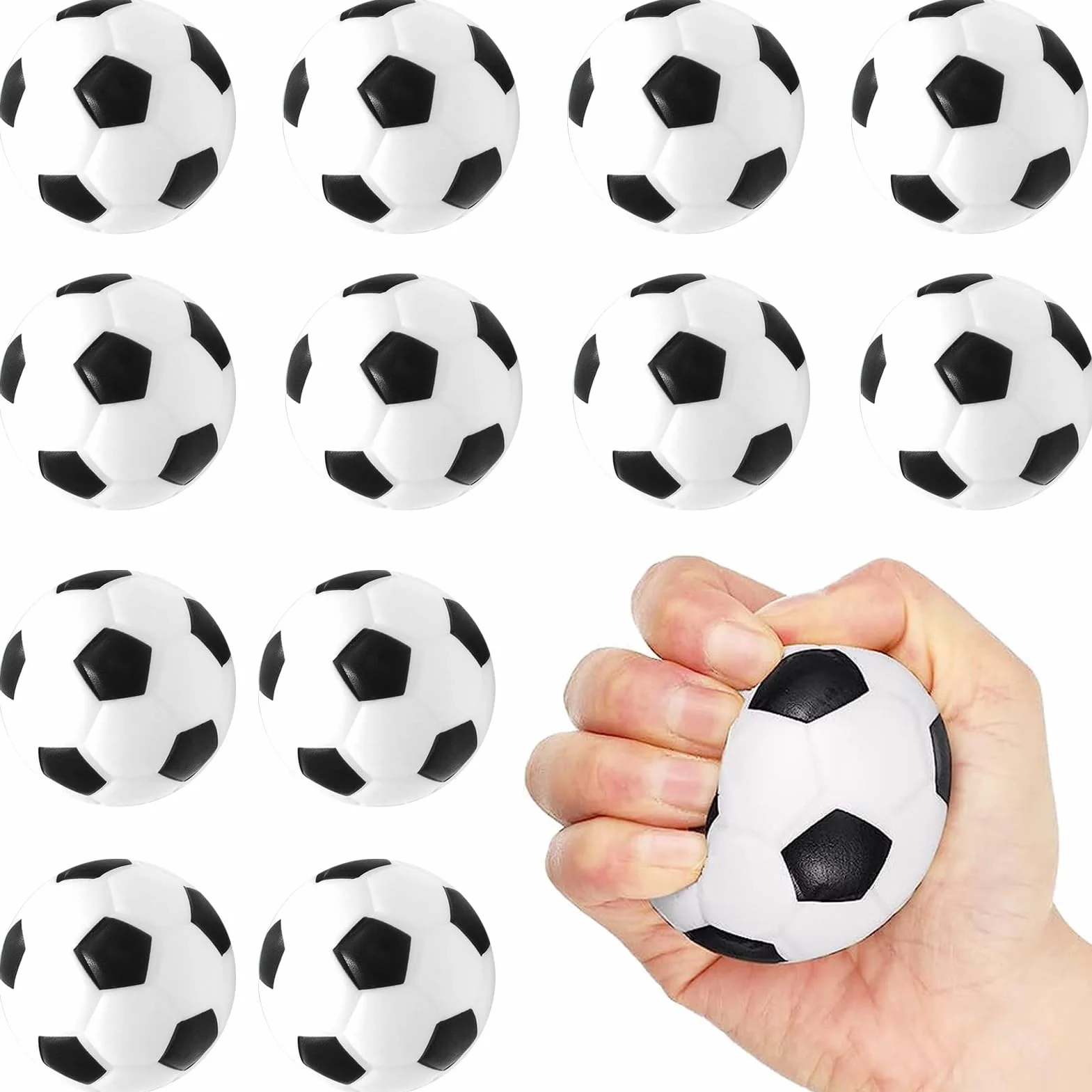Mini Ballon Football 12 Pièces, Balles en Mousse Anti Stress, Softball Football