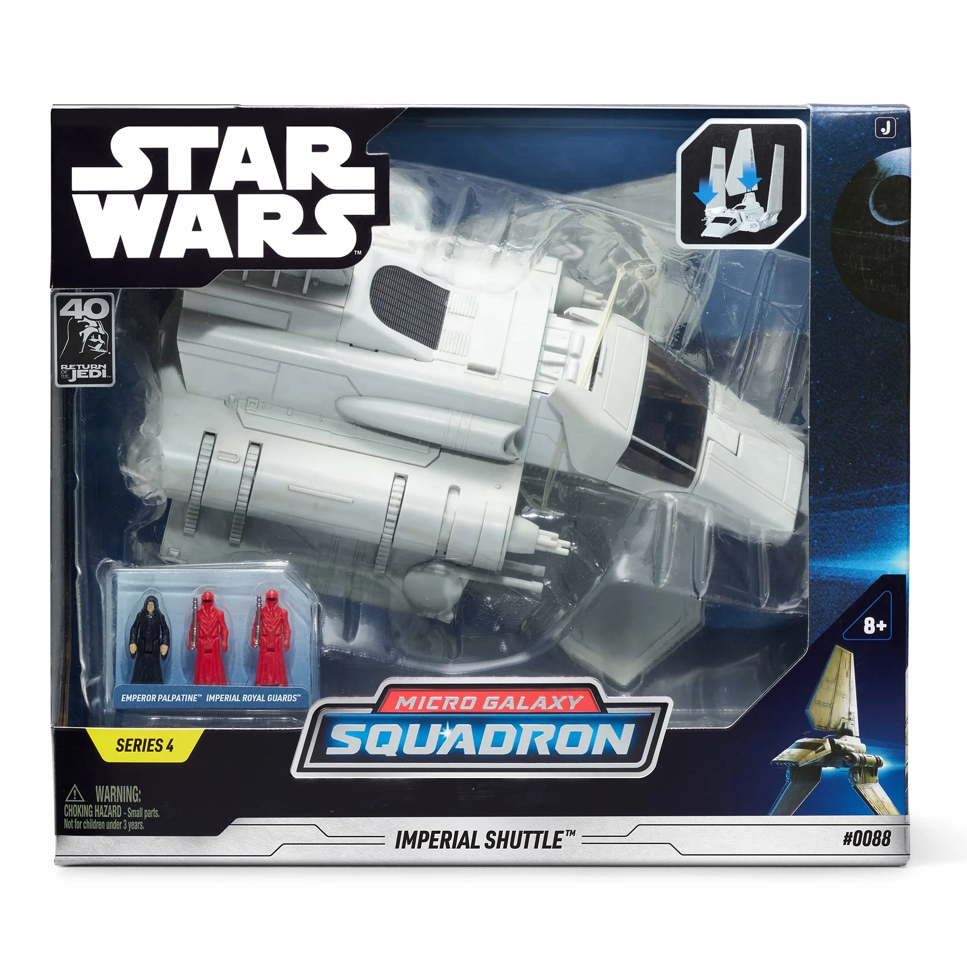Star Wars Micro Galaxy Squadron Navette impériale 17,8 cm avec Trois Micro Figurines 2,5 cm