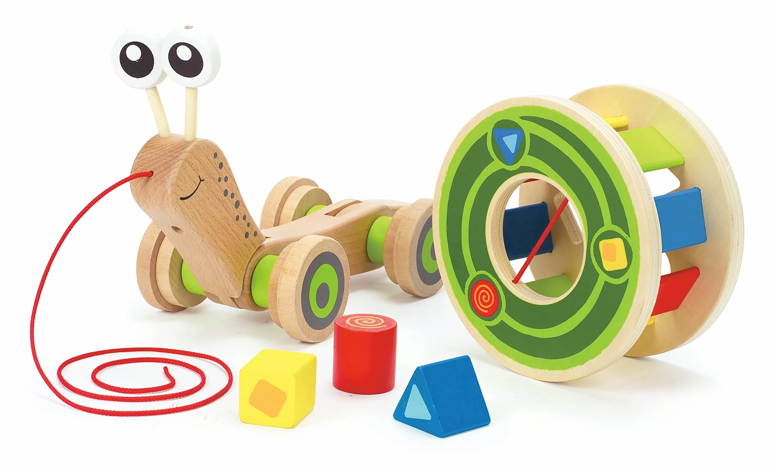 Hape Escargot Jouet en Bois à Tirer pour Enfant 1 an - Exploration, Motricité, Apprentissage