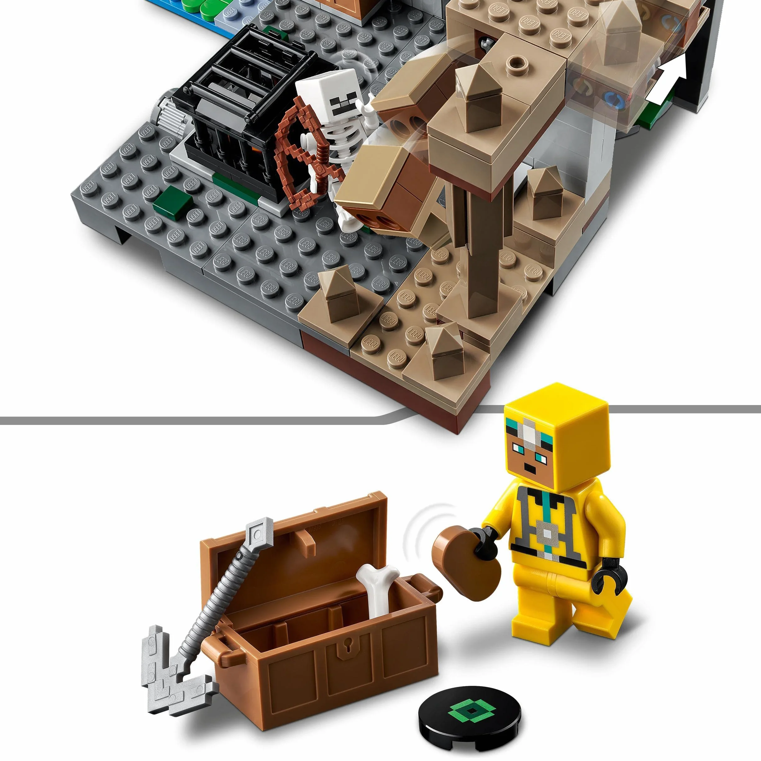LEGO Minecraft Le Donjon du Squelette 21189 Jouet de Construction Figurine Squelette Grotte Jeu Éducatif Enfants 8 Ans