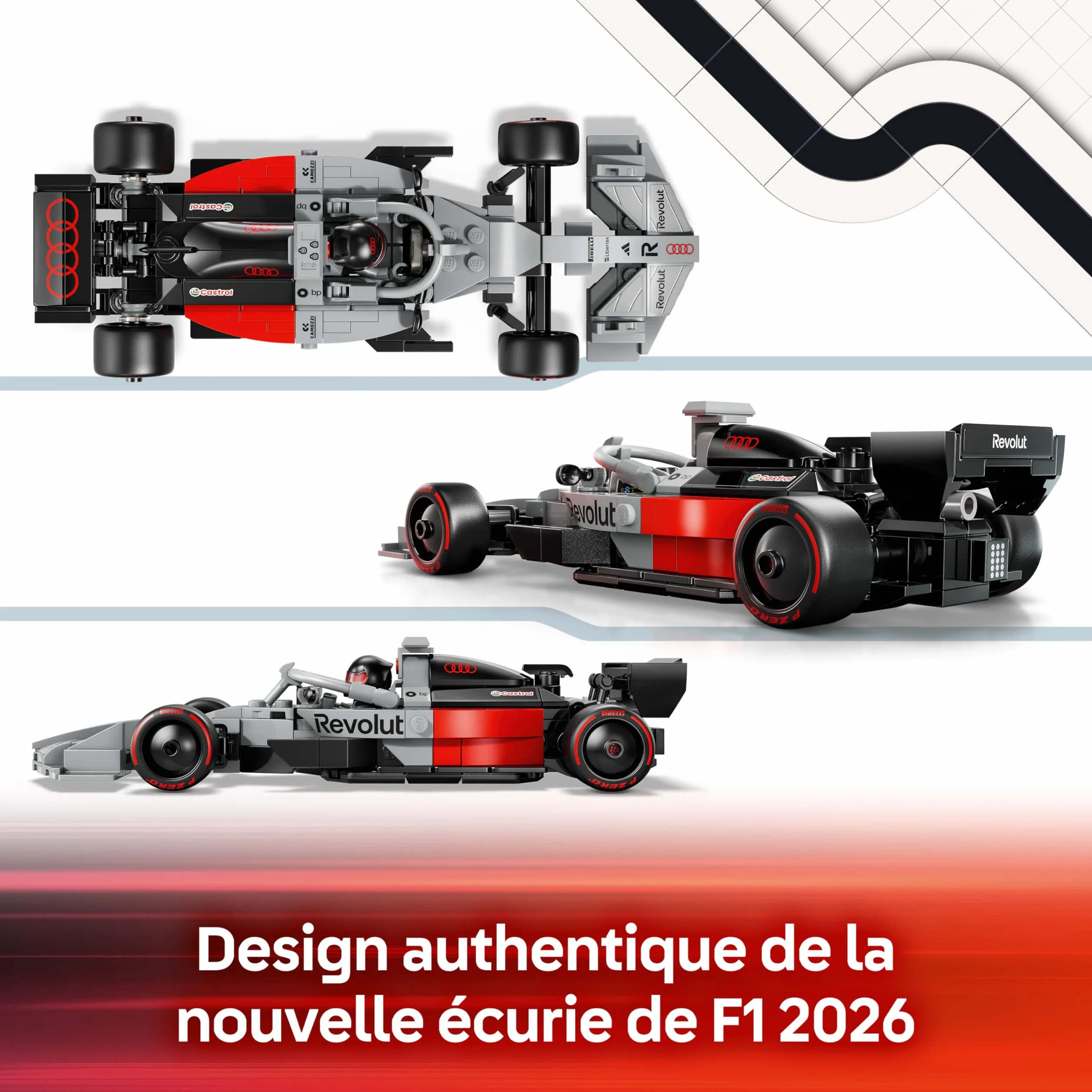 LEGO Speed Champions Audi Revolut F1 Team R26 Voiture de Course 77259 Jouet Maquette Minifigurine Pilote