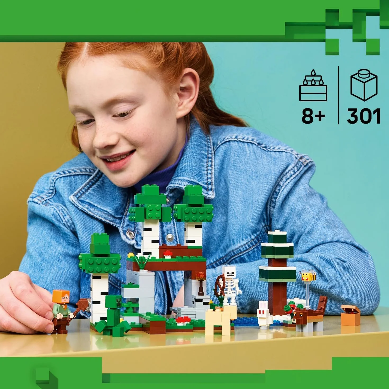 LEGO Minecraft L’Aventure de la Première Nuit 21593 Jeu Interactif 7 Figurines Alex Creeper Squelette Loup des Bois Cadeau Gaming 8 Ans
