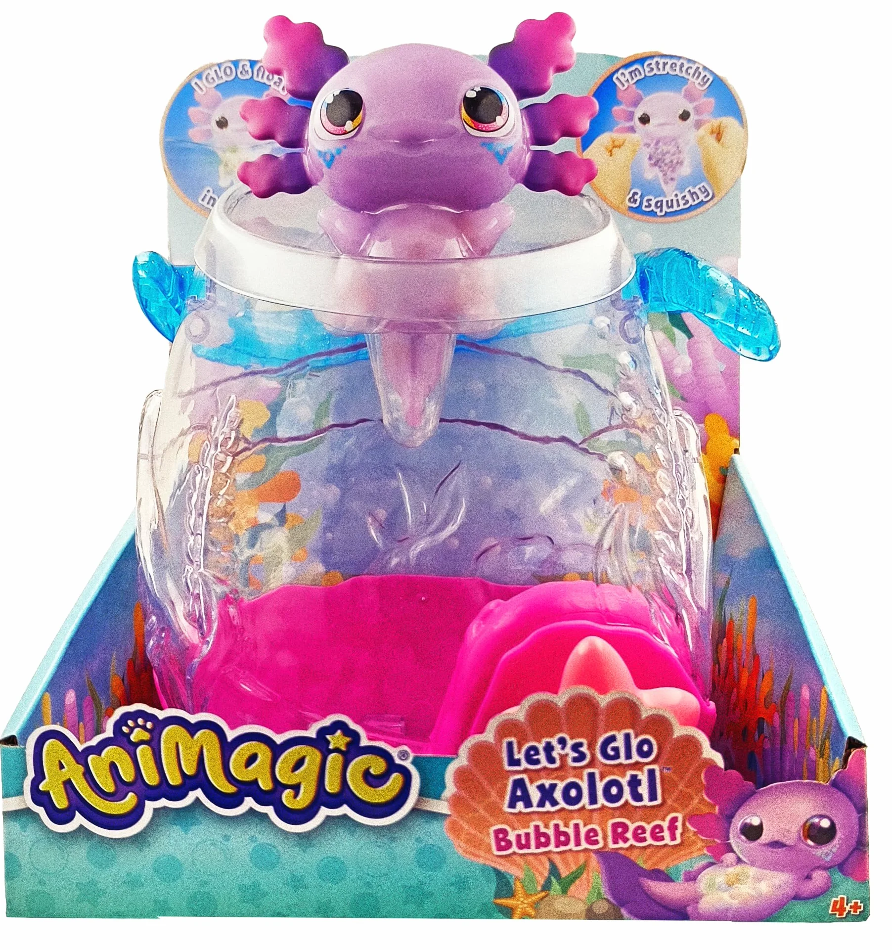 ANIMAGIC Aquarium Axolotl Transporte Ton Axolotl Lumineux Jeu Sensoriel Interactif Enfants 4 Ans