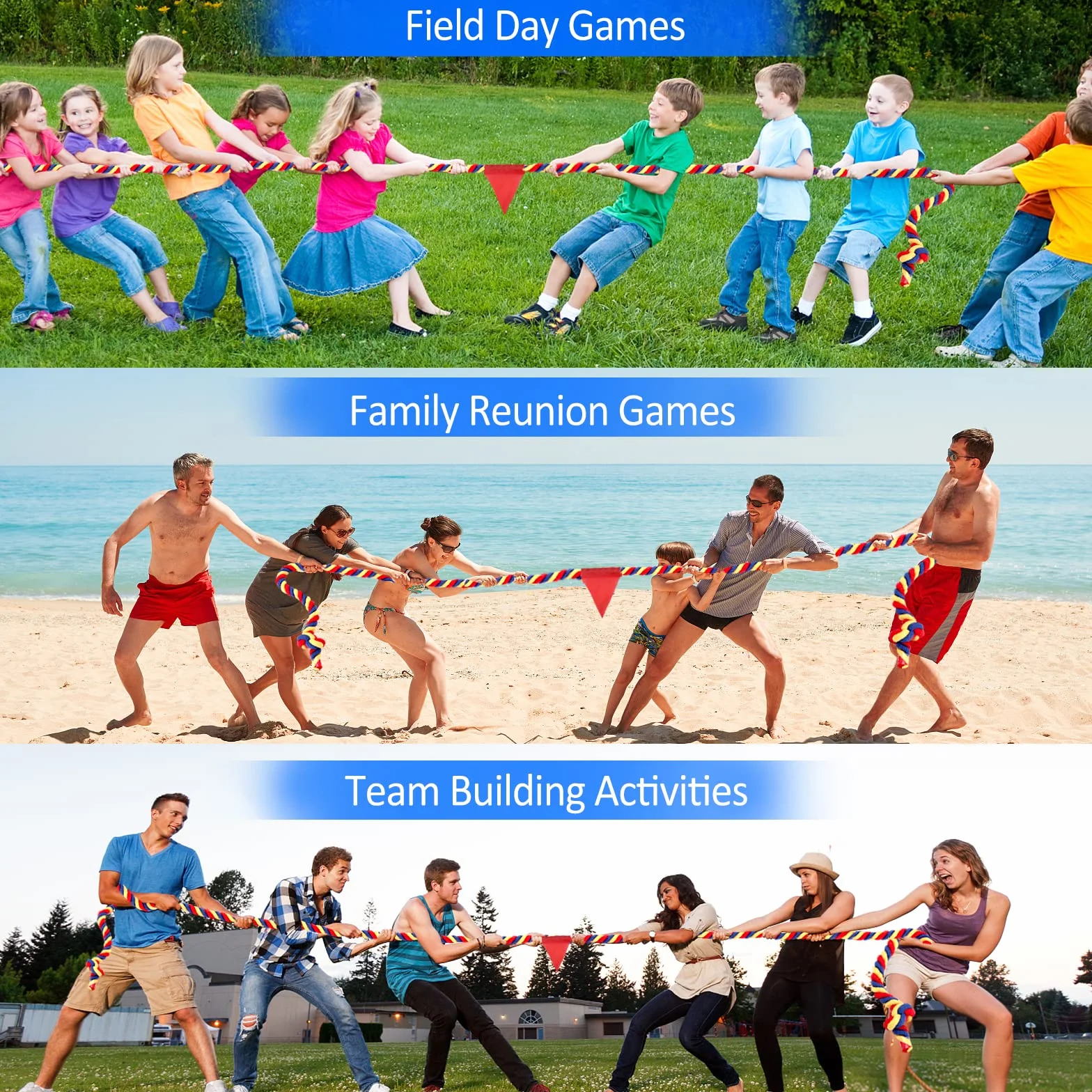 Jeu de Tir à la Corde Extérieur pour Enfant Adulte Famille 6M