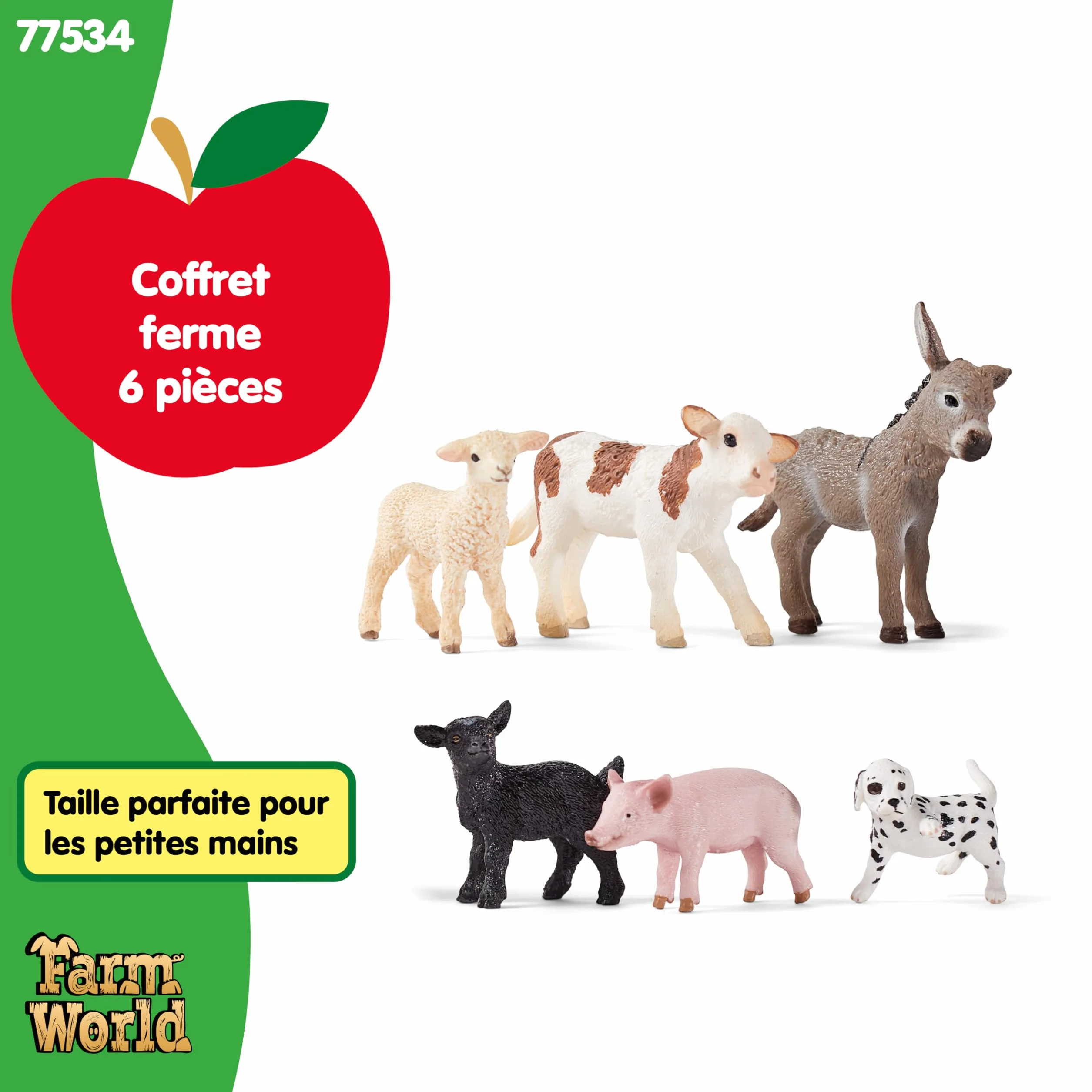 Schleich Farm World Set Animaux de la Ferme 77534 - Jouet de Ferme dès 3 Ans - Set de 6 pièces
