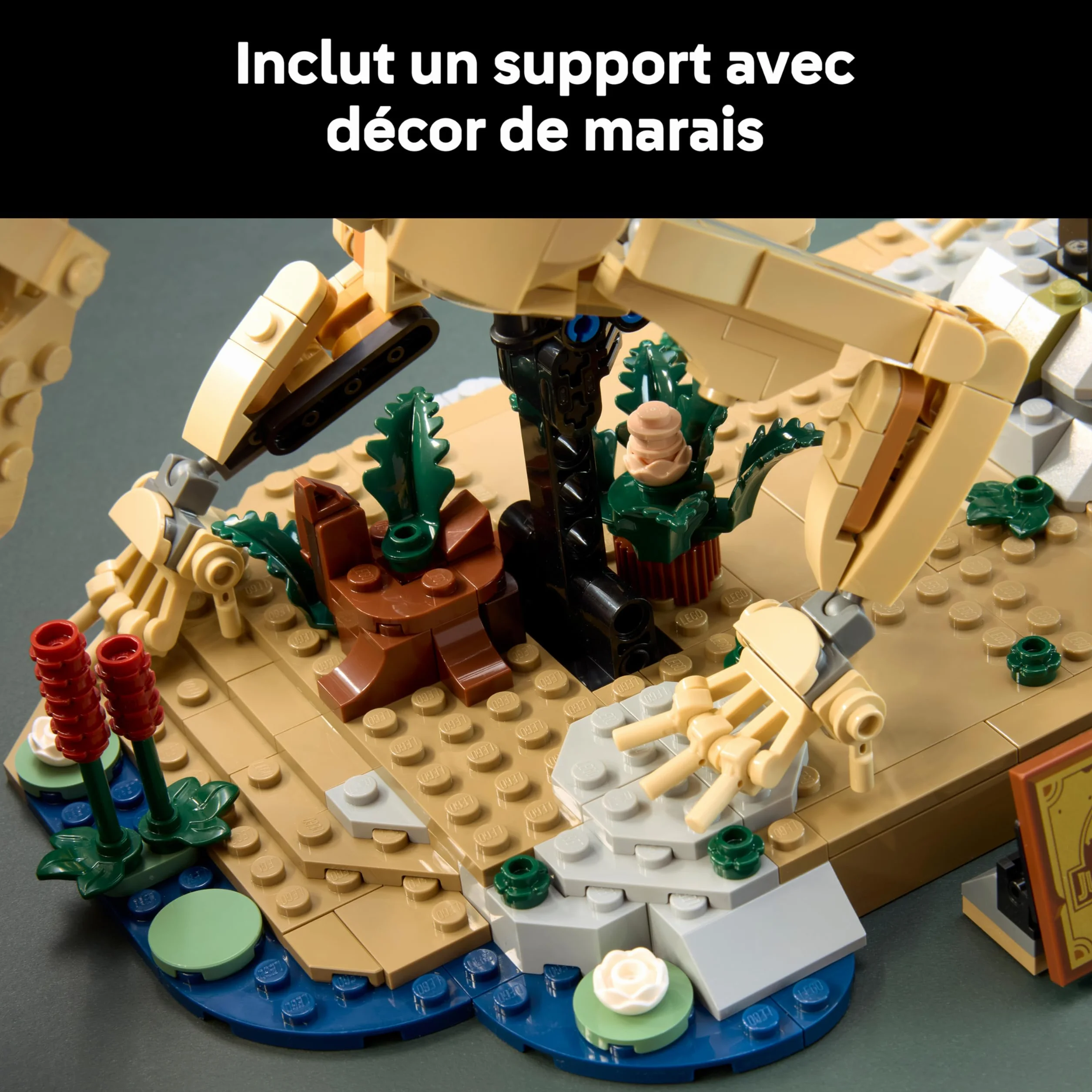 LEGO Jurassic World Les Fossiles de Dinosaure : Le Tricératops Maquette pour Adulte Minifigurine Dr Gerry Harding 77985