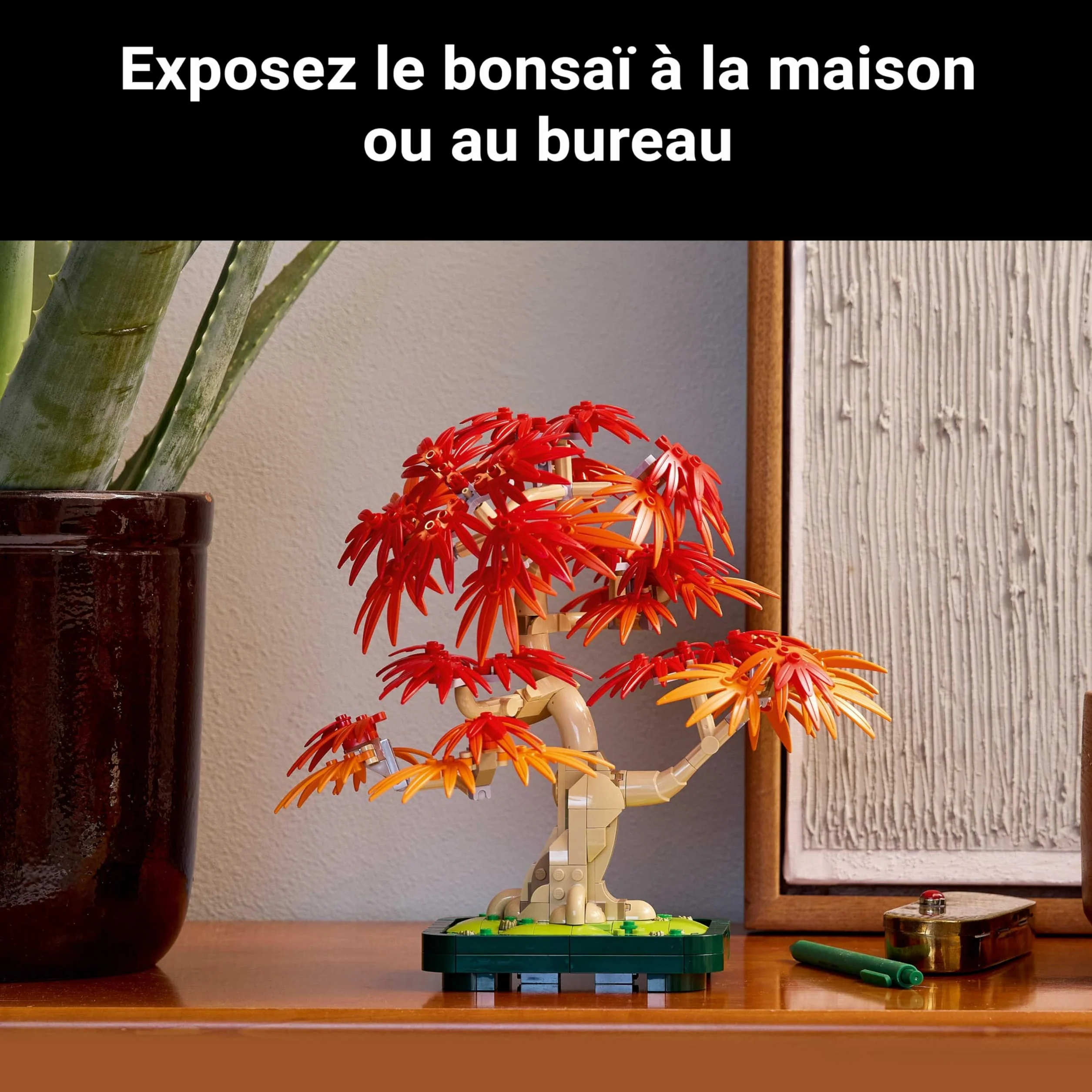 LEGO Botanicals Bonsaï d’Érable Rouge du Japon 10348 - Kit de Construction Adulte - Plante Artificielle avec Feuilles Rouges et Oranges - Pot Constructible