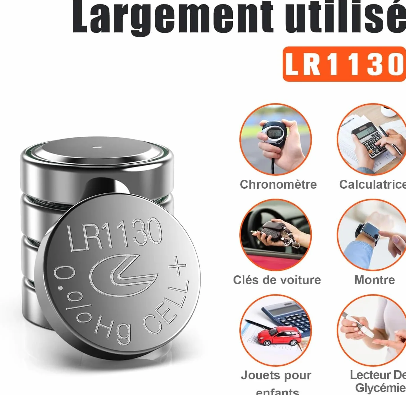 Piles Bouton alcaline LR1130 AG10 - Paquet de 20