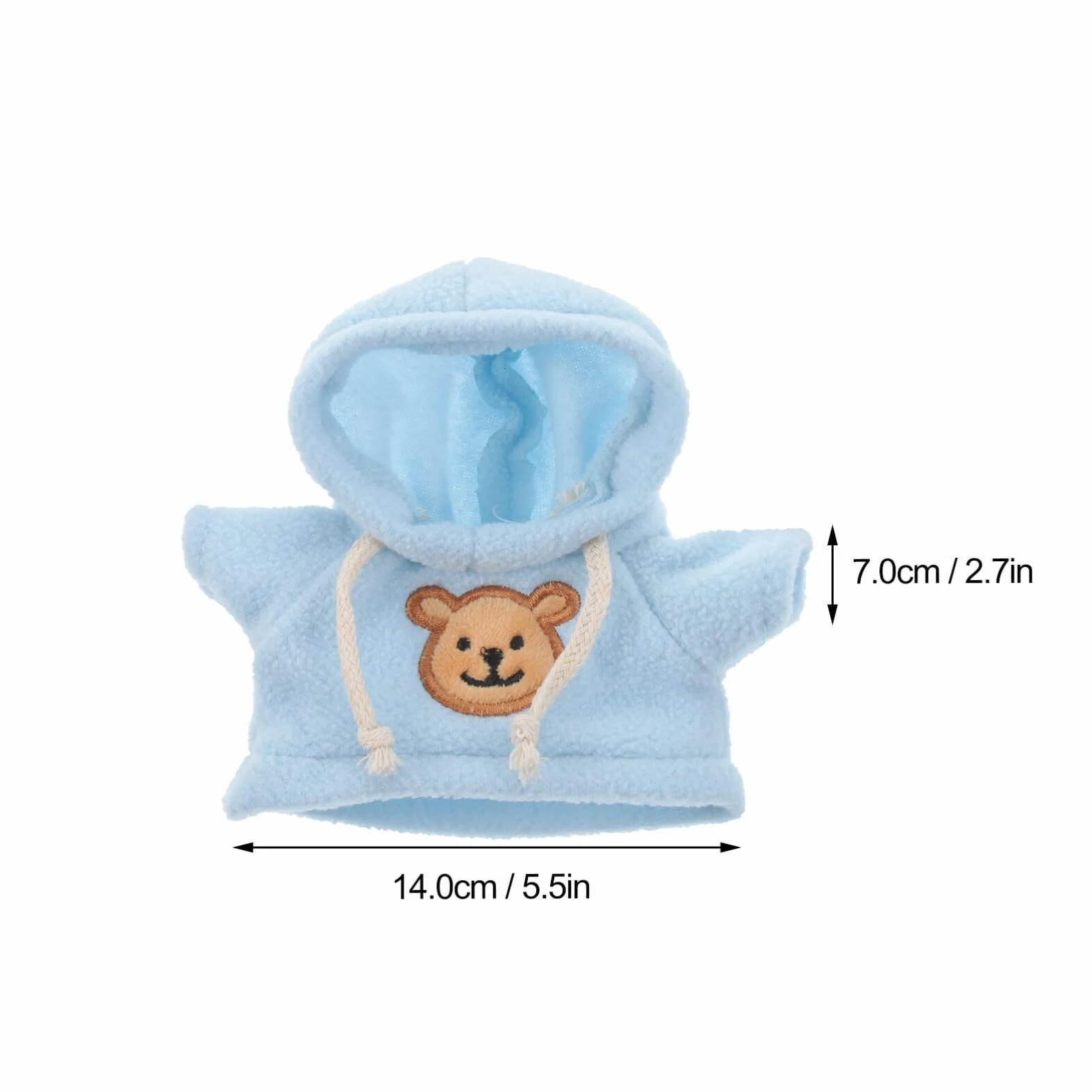 Toyvian 2 Pièces Petit Ours en Peluche Poupée Costume Animal en Peluche Tenue Fille Garçon Pull À Capuche Vêtements