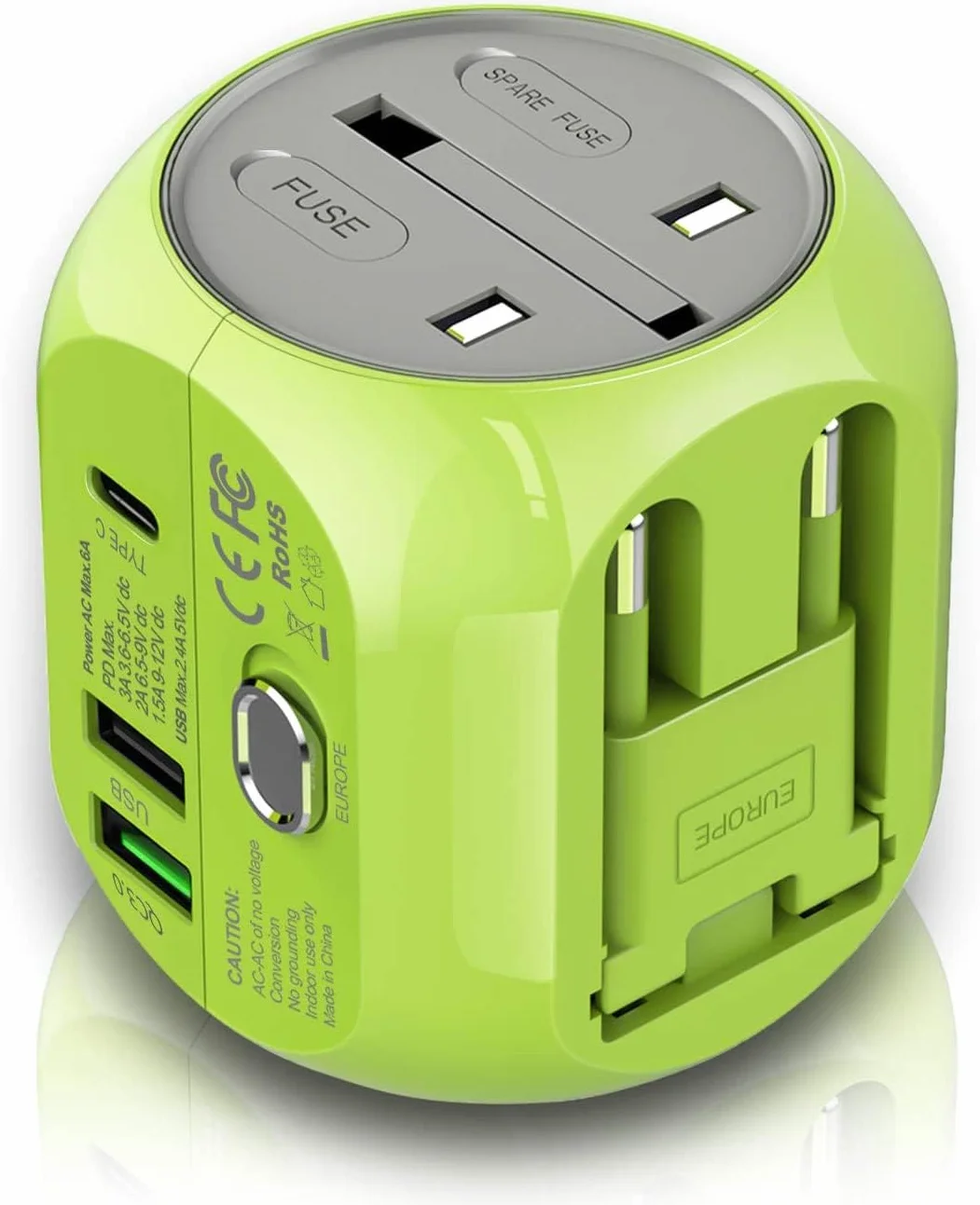 Adaptateur de Voyage Universel QC3.0 Charge Rapide USB 3.0 Type C US/EU/UK/AU