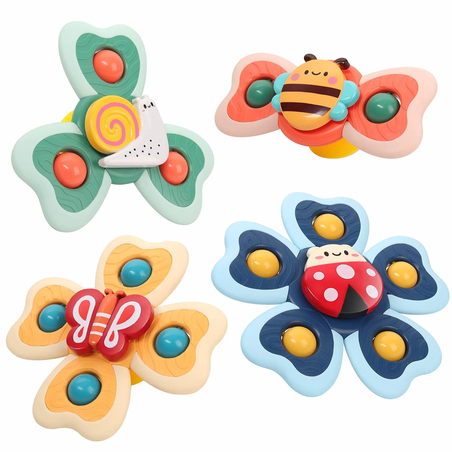 Vanmor Jouets à Ventouse pour Bébé 4 Pièces Sensoriels Cadeau 1-3 Ans