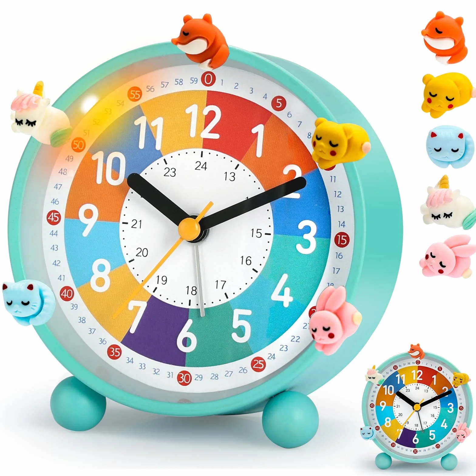 Reveil Enfant Educatif Jour/Nuit sans Tic-Tac avec Snooze et Veilleuse