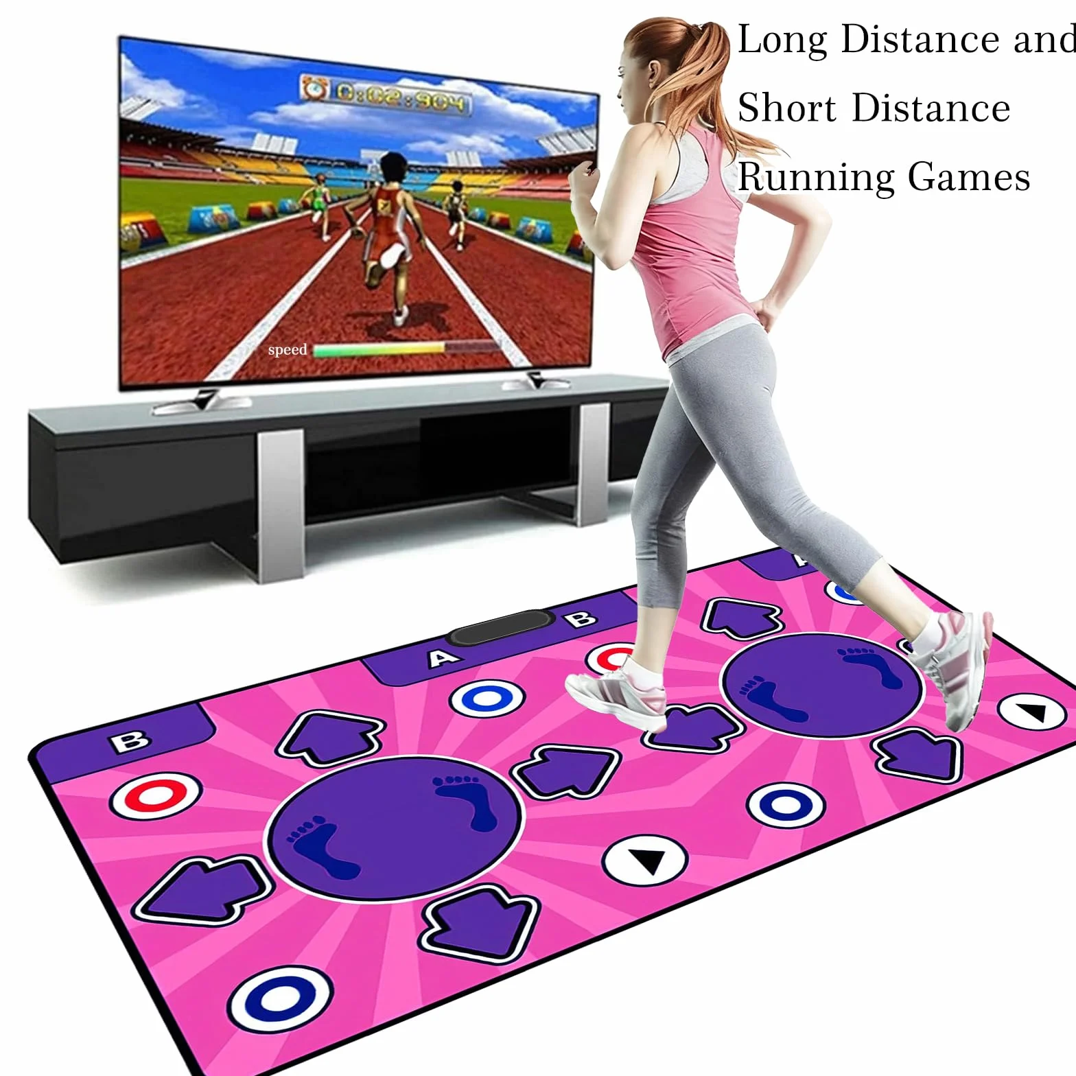 Tapis de Danse Interactif Double pour Enfants avec Connexion HDMI, Antidérapant, Plus de 100 Jeux & Télécommandes sans Fil