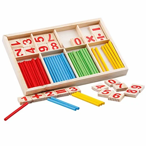Bâton en Bois Mathématique Matériel Éducatif pour Enfants Jouet Préscolaire