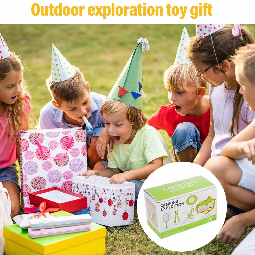 Kit Exploration Enfant Jeux Exterieur avec Boite Insecte, Loupe, 12 Insectes Plastique, Jouet Educatif 3-6 Ans
