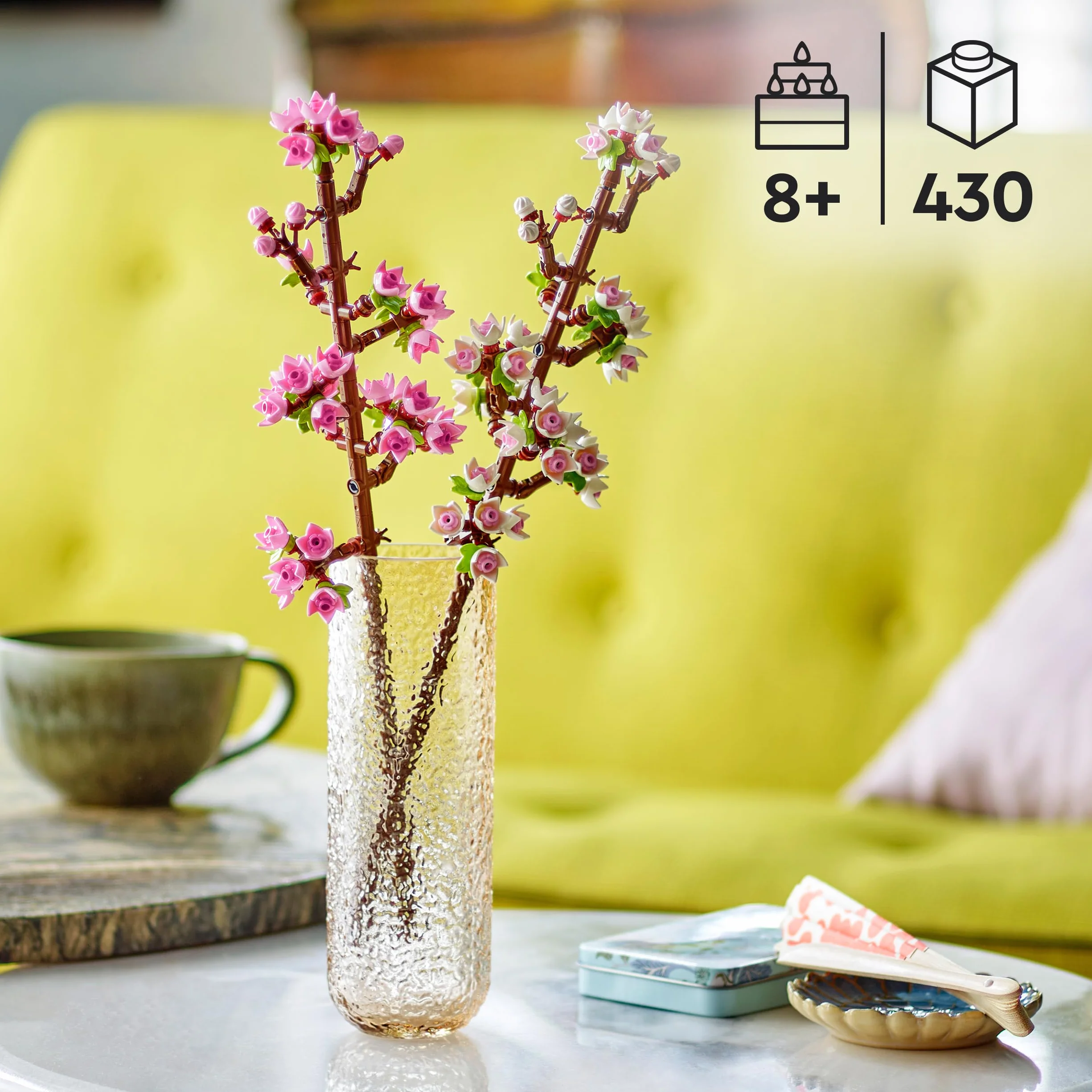 LEGO Botanicals Les Fleurs de Cerisier 40725 Jouet de Construction Fleurs Artificielles Décoration Florale Maison Bureau Cadeau Nature Fille 8 Ans