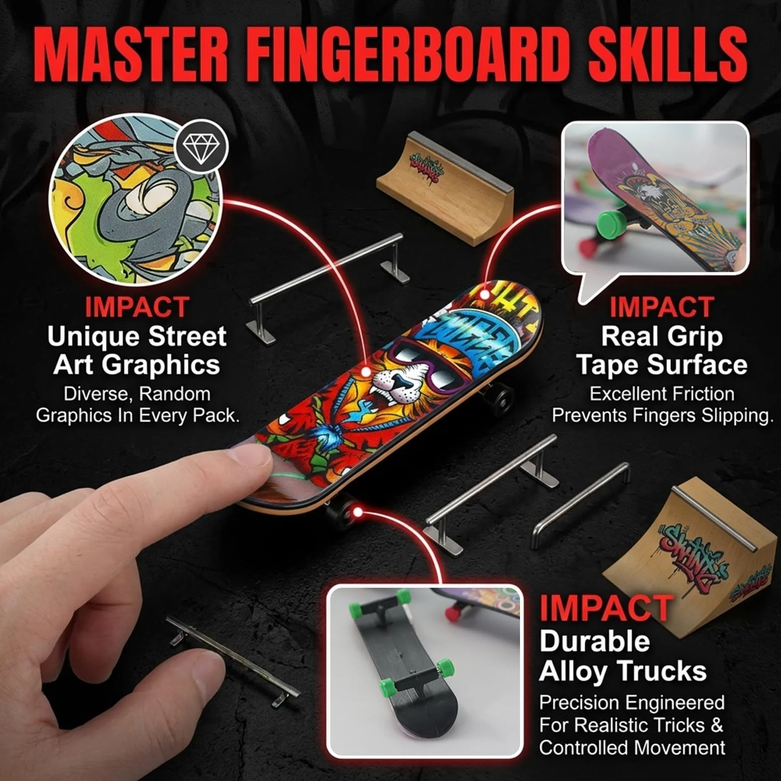 Skateboard Professionnel Mini Skate Doigt 20 Pièces pour Enfants Décoration Cadeau
