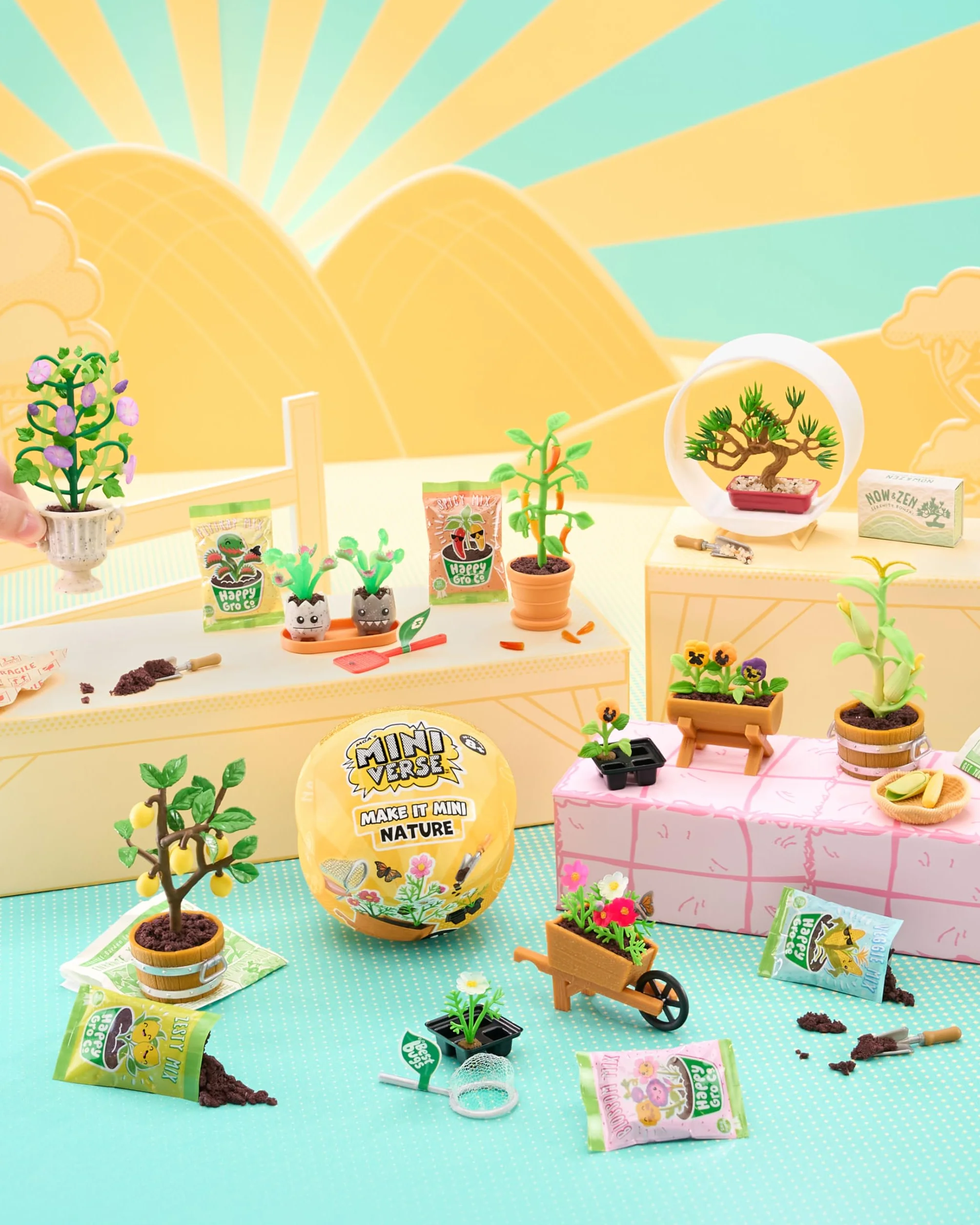 MGA's Miniverse Make It Mini Nature Series 3 - Objets à Collectionner DIY Répliques de Plantes Fleurs Jouets