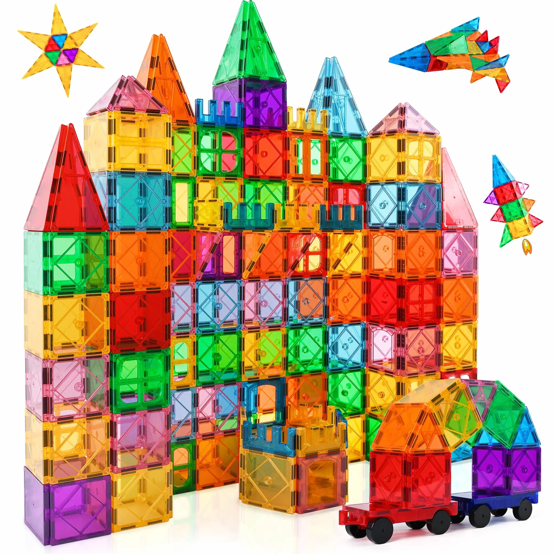 Blocs Construction Magnétiques 100 Pièces Jouets Magnétiques Enfant 3-8 Ans