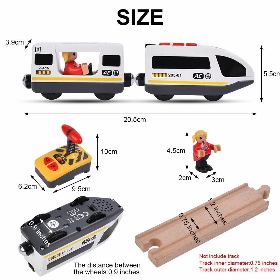 HOTUT Train de Locomotives à Piles, Train Électrique Enfant avec Connexion Magnétique, Haute Vitesse avec Phares et Son, Compatible Thomas Brio Chuggington