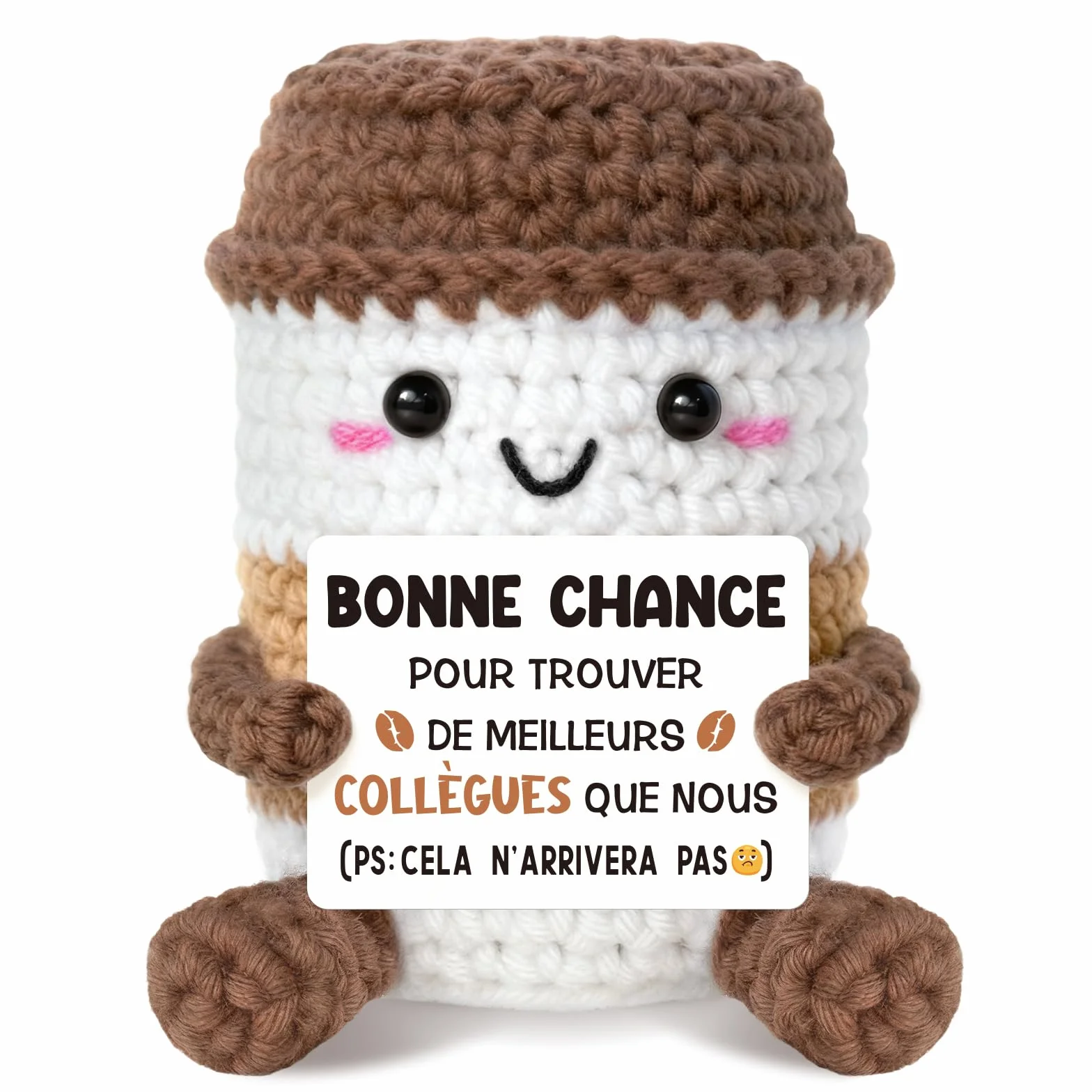 Peluche Espresso Crochetée Faite Main | Idée Décoration Bureau Maison