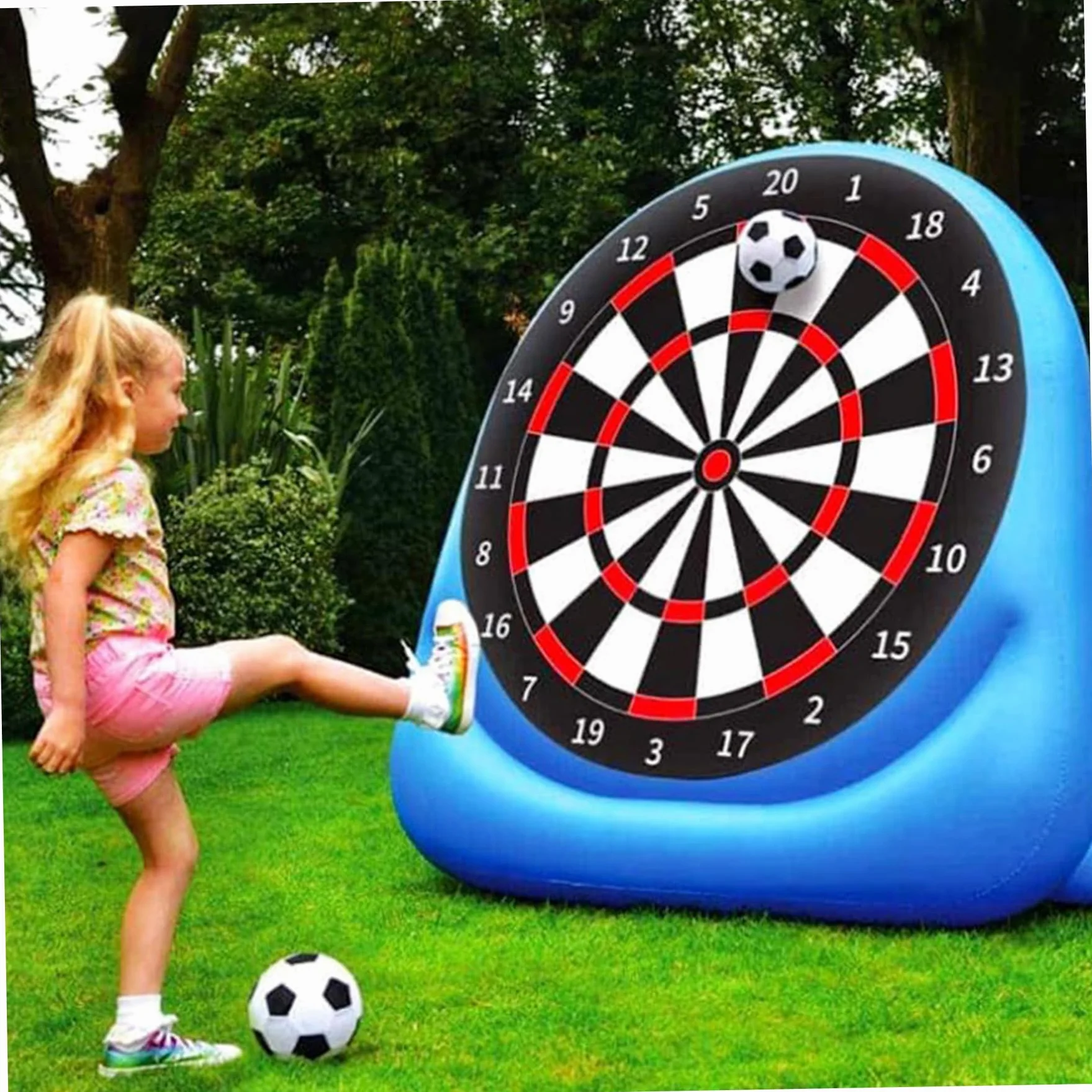 Gonflable Jeu de fléchettes Football géant avec balles collantes extérieur Portable Jardin Plage