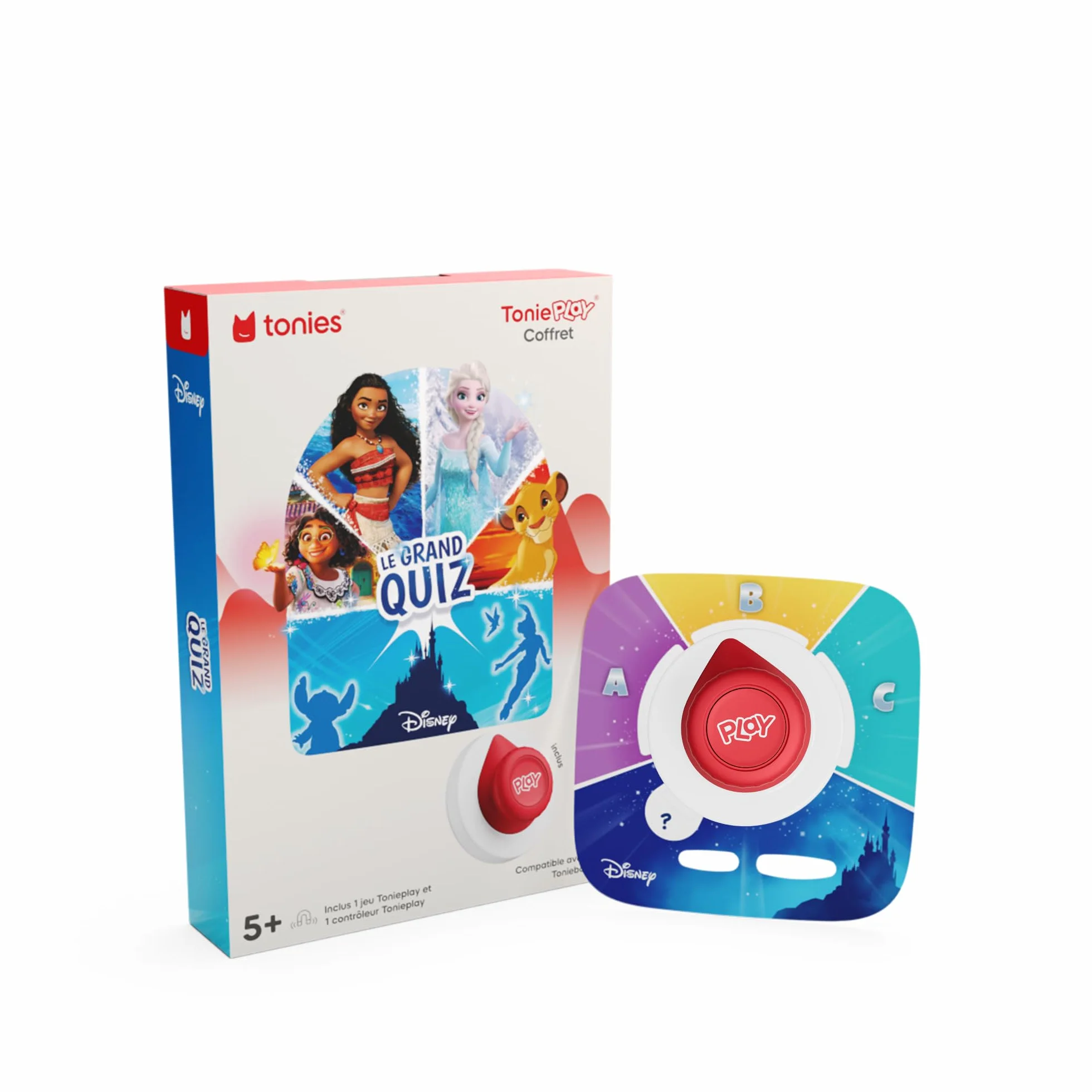tonies Coffret Tonieplay Disney Le Grand Quiz avec contrôleur Compatible Toniebox 2 Jeu 3-9 Ans